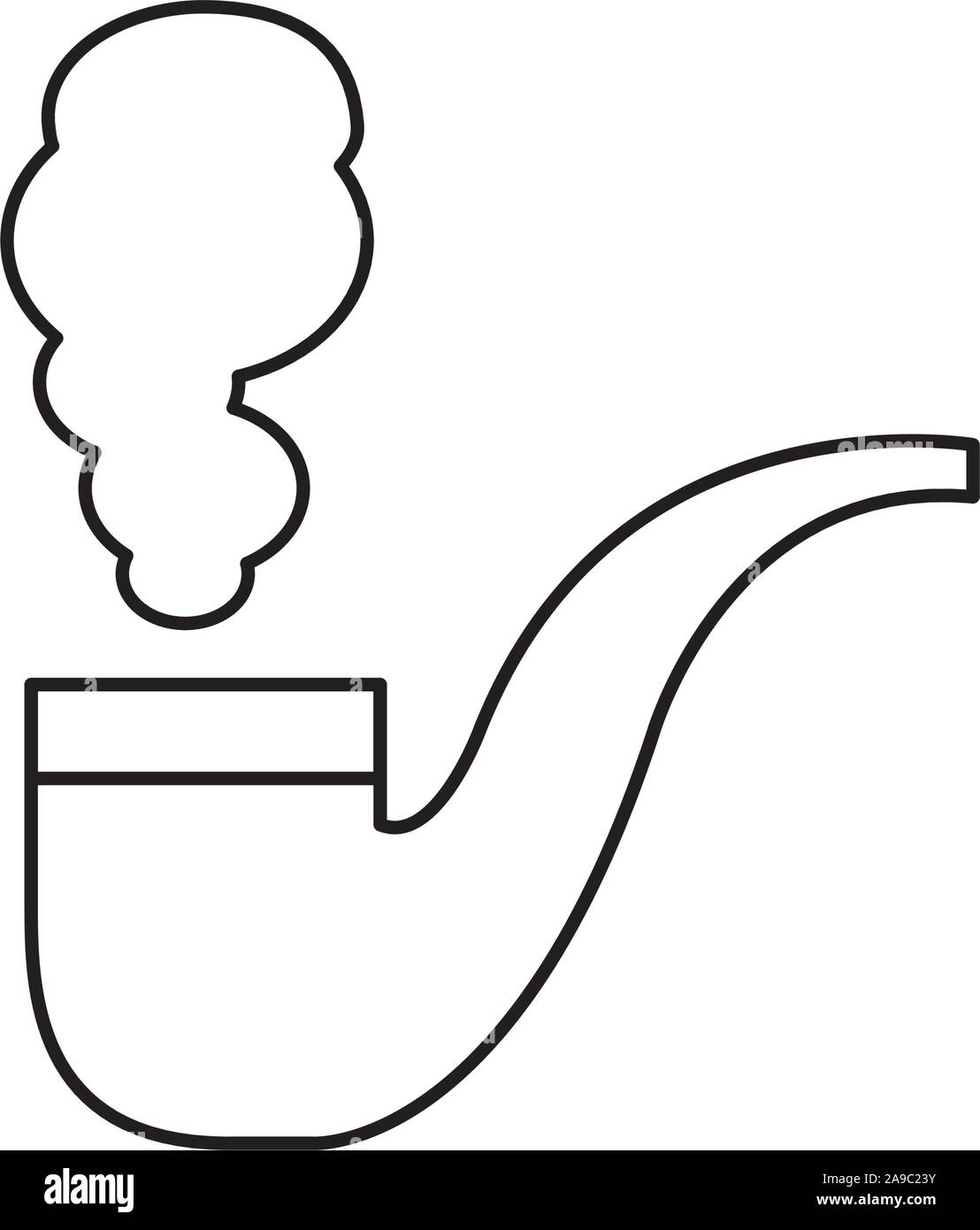 Tubo di legno di fumo icona isolato Illustrazione Vettoriale
