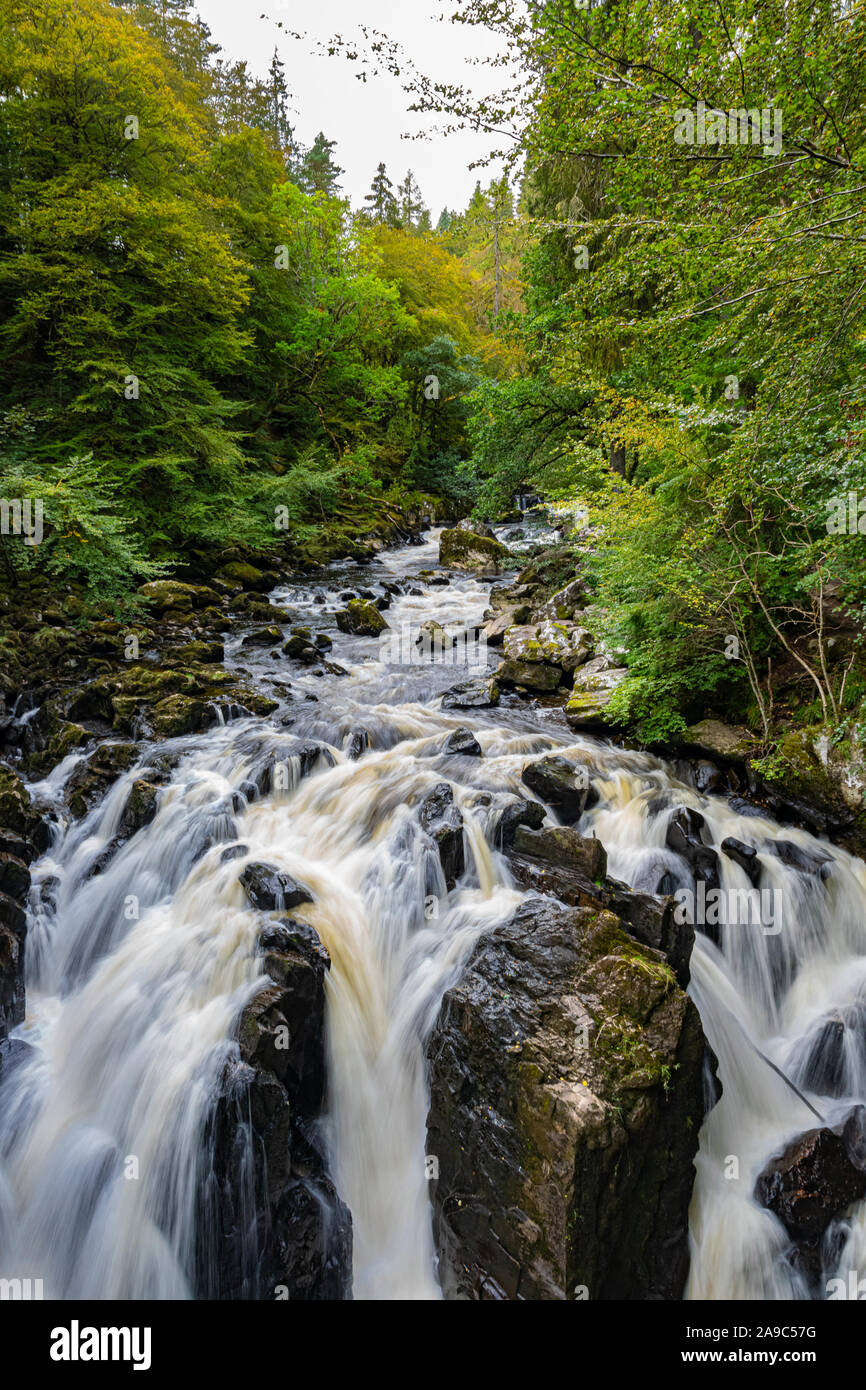 Nero Linn falls, campagna di Perthshire,Scozia Scotland Foto Stock