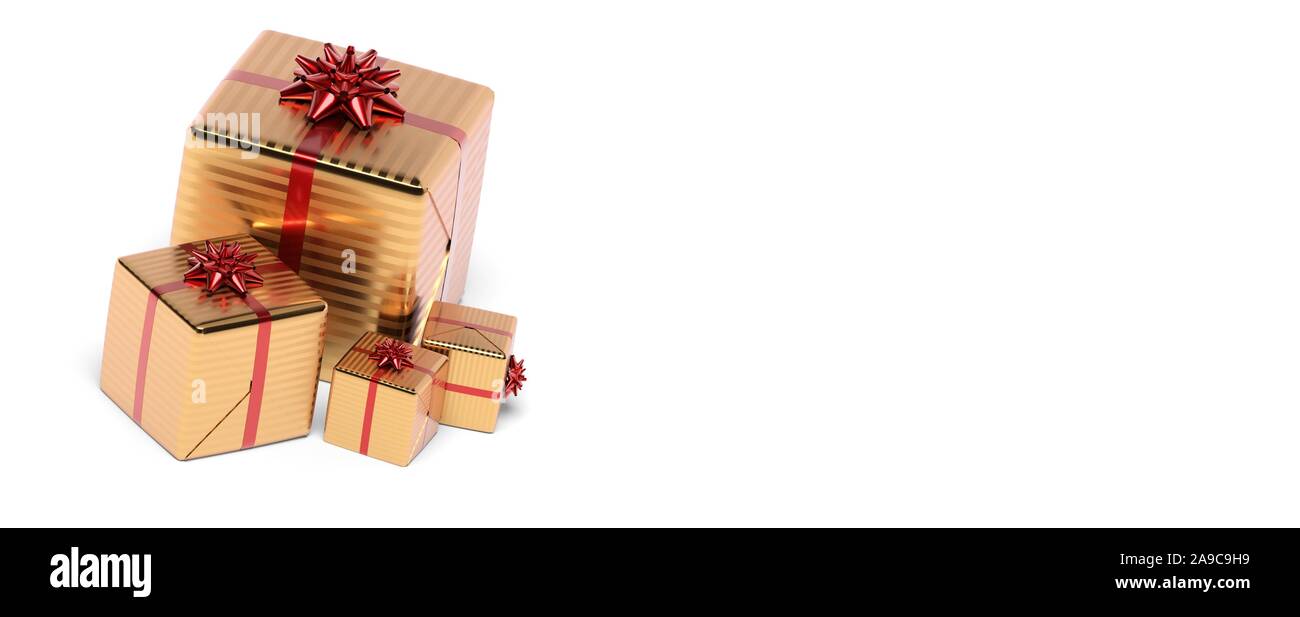 3D rendering regali di Natale sfondo bianco Foto Stock
