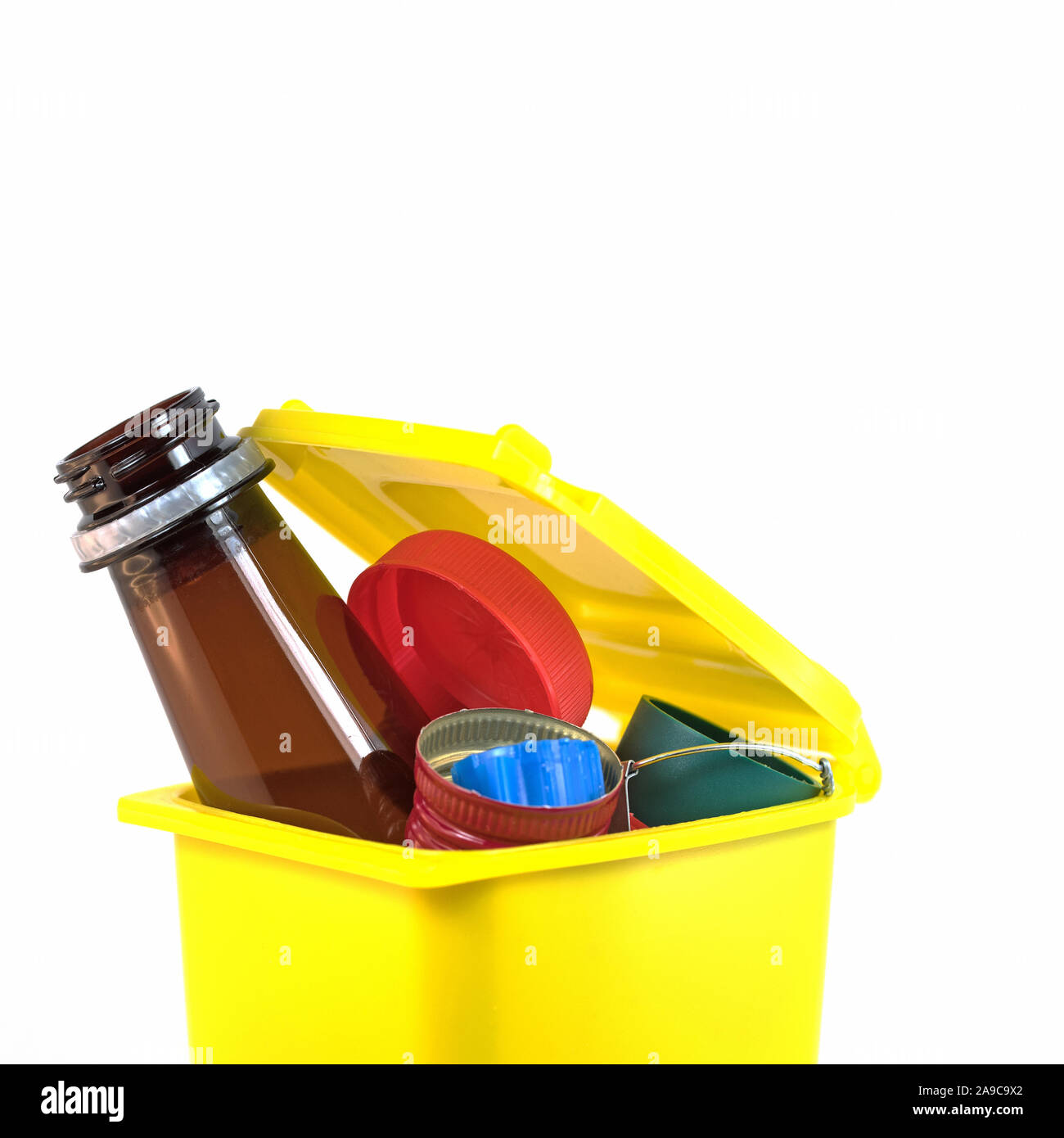 Domestico rifiuti di plastica, garbage separazione, spazzatura Foto Stock