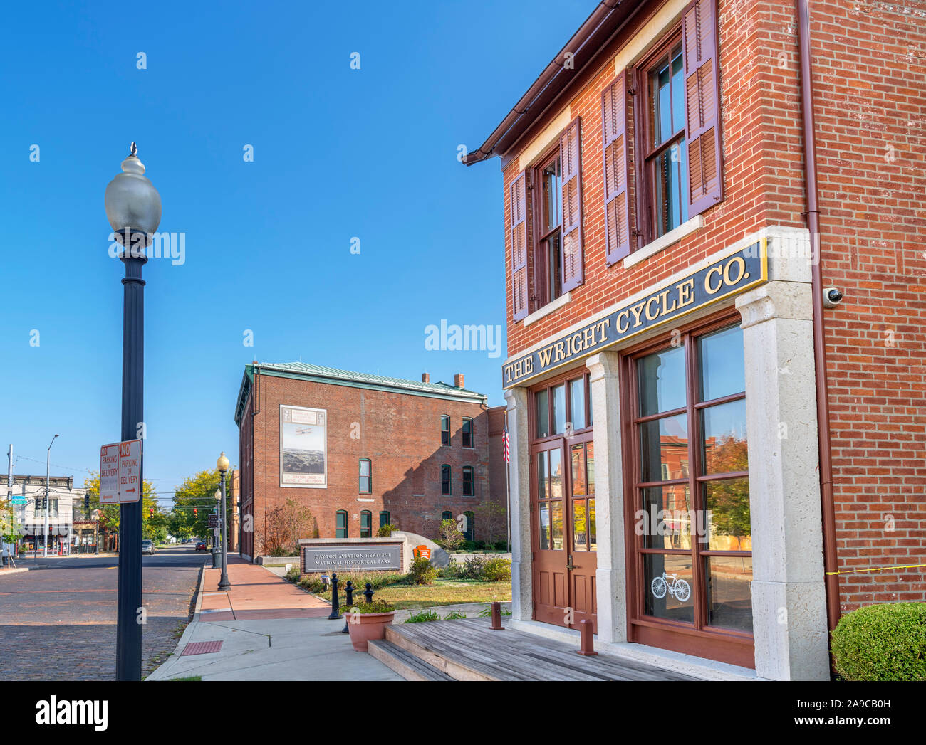 Negozio di Biciclette dei Fratelli Wright di Dayton Aviation Heritage National Historical Park, Dayton, Ohio, Stati Uniti d'America Foto Stock