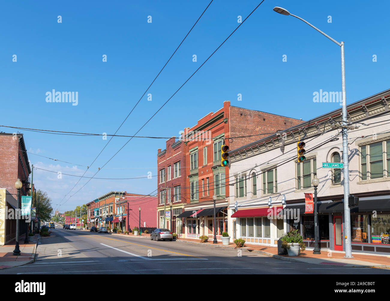 W la terza strada nei pressi di Dayton Aviation Heritage National Historical Park, Dayton, Ohio, Stati Uniti d'America Foto Stock