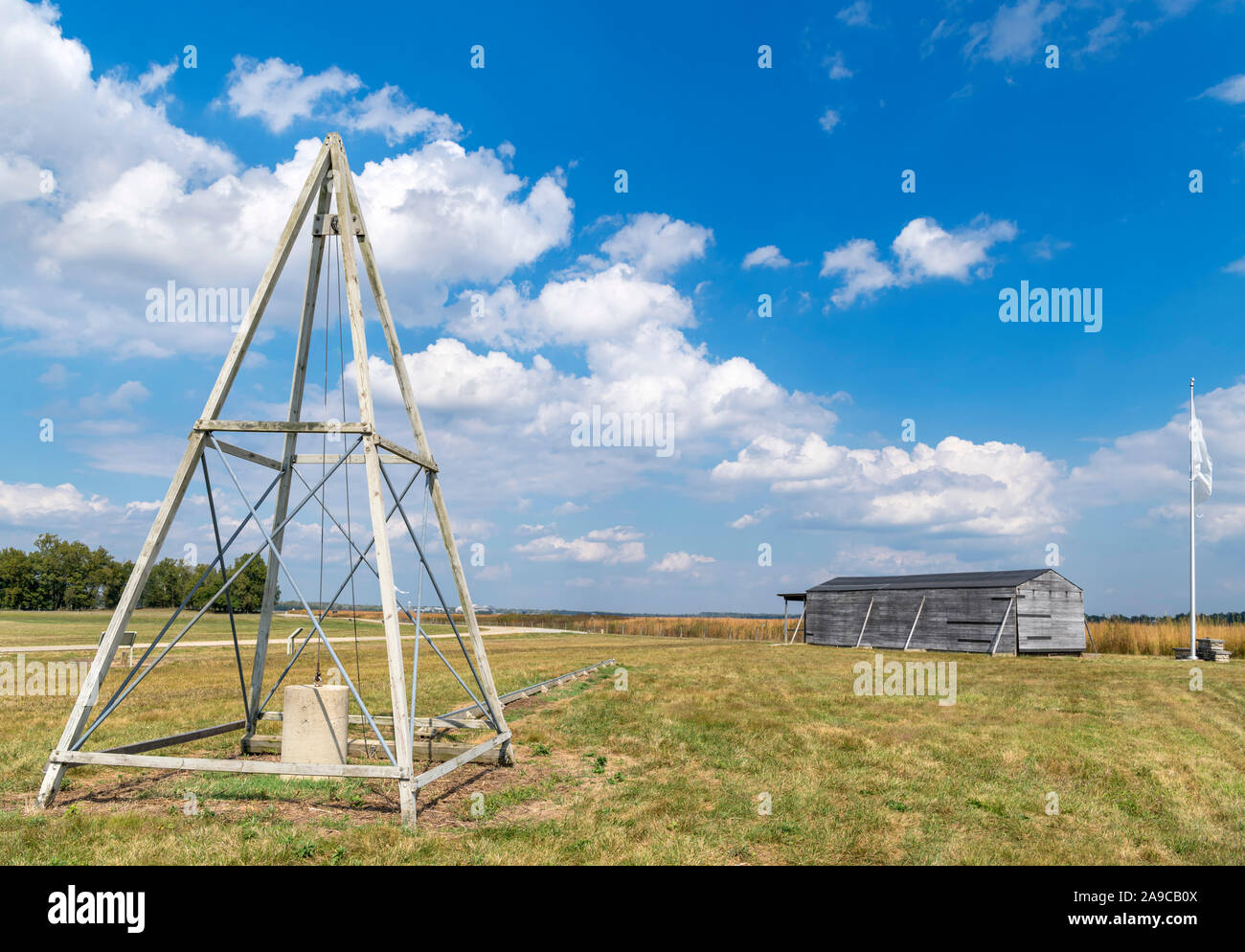 Huffman Prairie campo di volo, Dayton, Ohio, Stati Uniti d'America. I fratelli Wright sviluppato e ha volato il primo aeroplani a campo di Huffman. Foto Stock