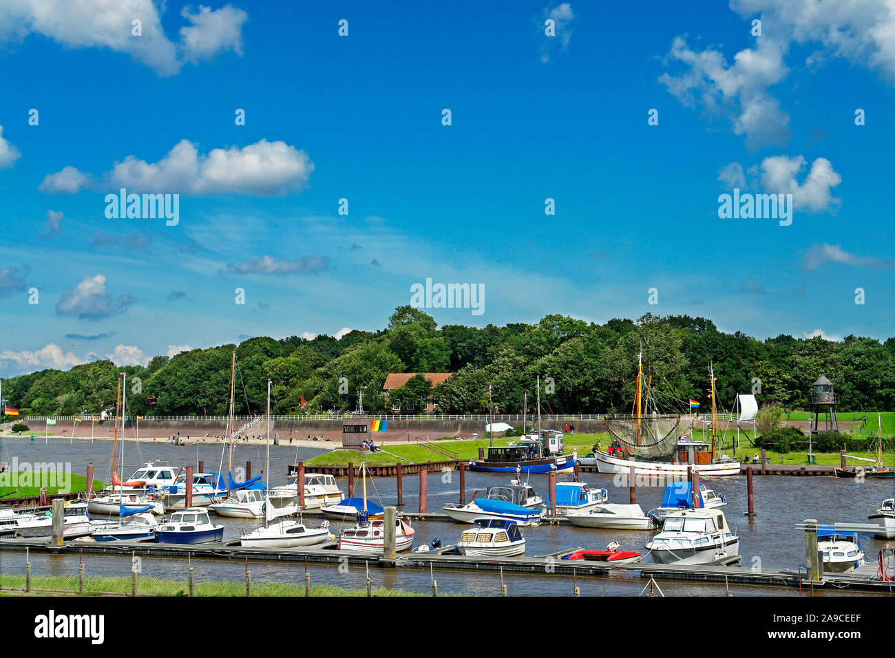 Der Hafen von Dangast am jadebusen Foto Stock