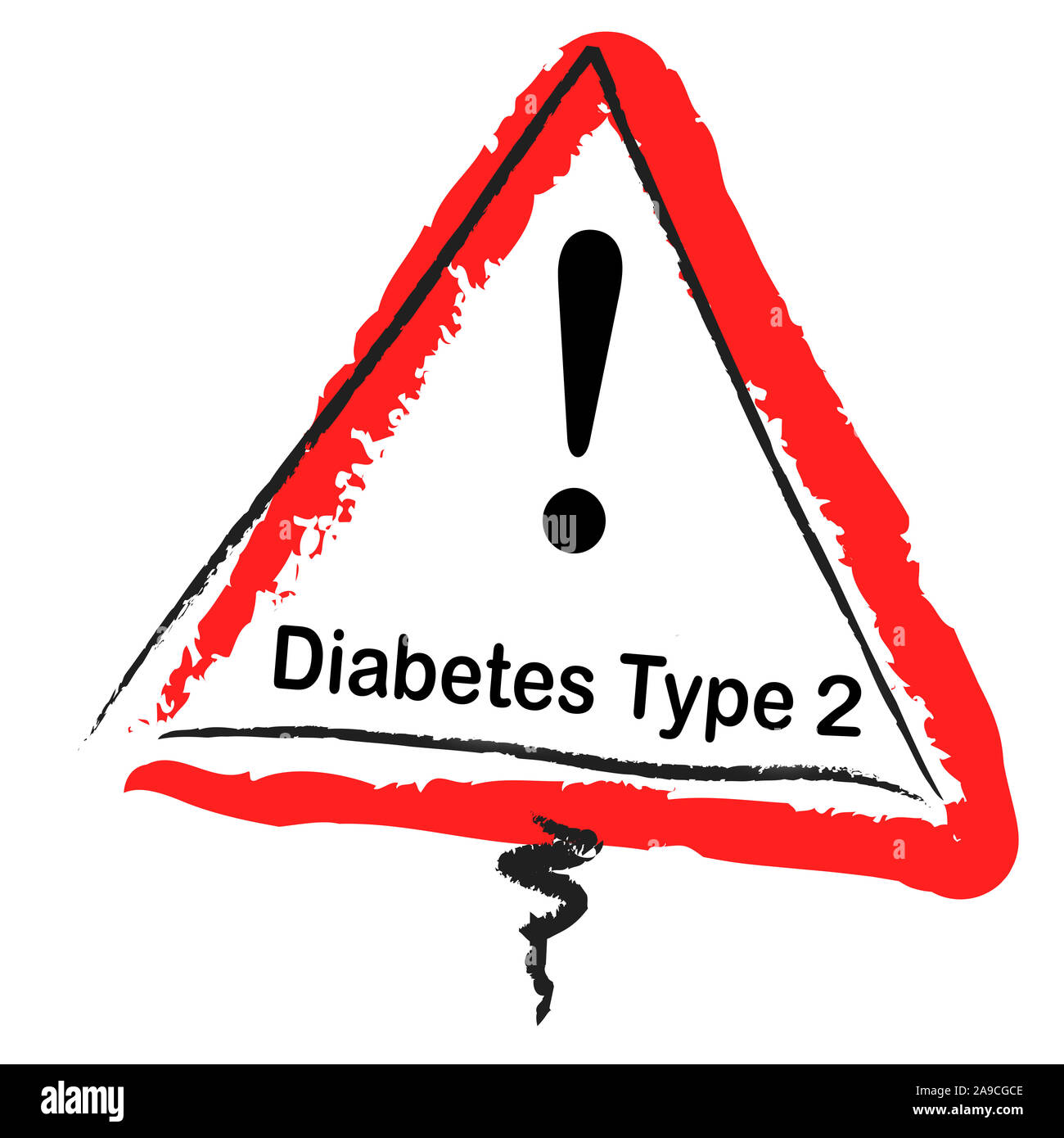 Il diabete di Tipo 2 e il segnale di avvertimento Foto Stock