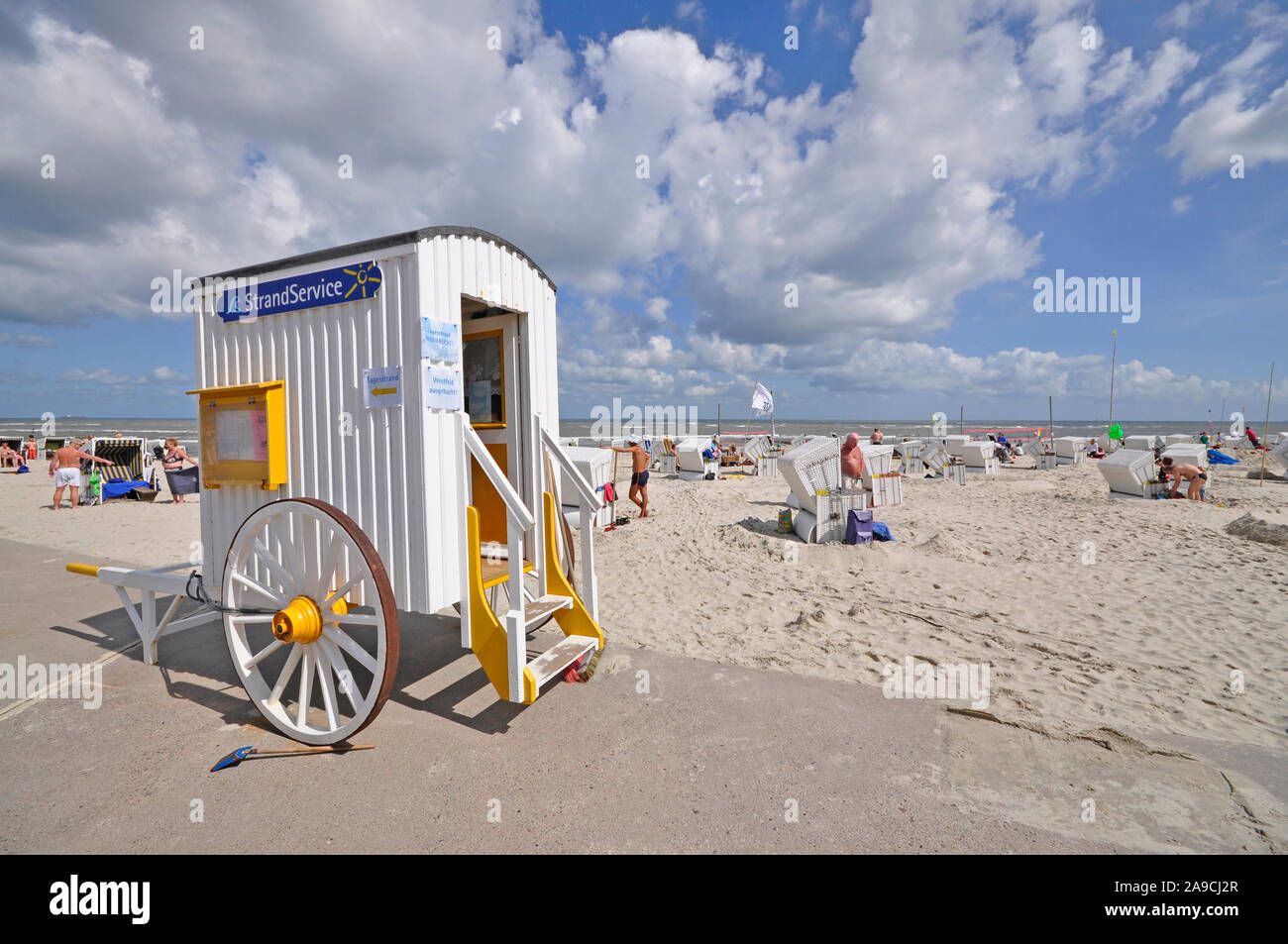 Insel Wangerooge - Alter Badekarren, ehemalige Umkleidekabine, Foto Stock