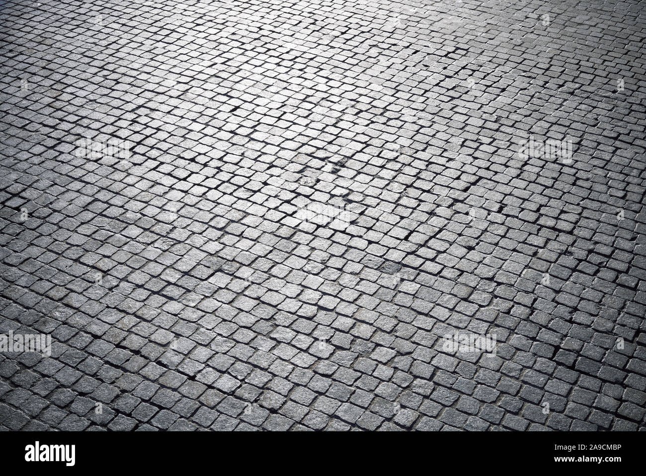 Stone Road texture. Piastrella stradale sulla Piazza Rossa di Mosca Foto Stock