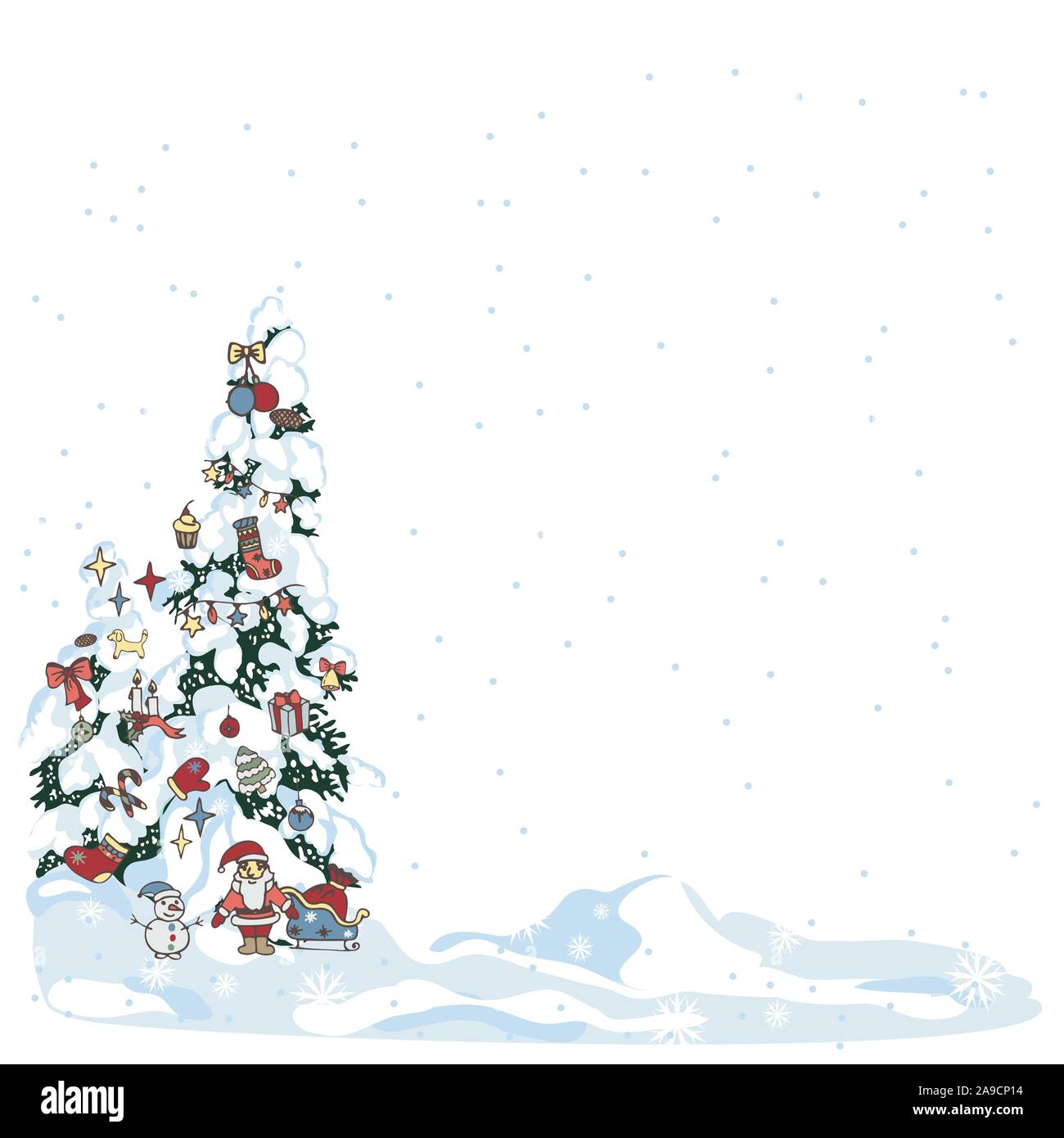 Albero Di Natale Pino O Abete.Snow Albero Di Natale Inverno Evergreen Albero Di Natale Con Pino Decorato Con Giocattoli Di Abete