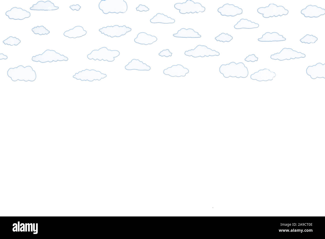 Illustrazione di nuvole bianche su sfondo bianco Foto Stock