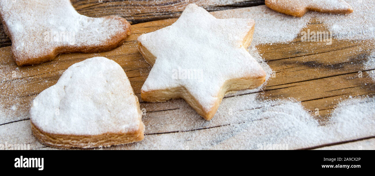 Biscotti di Natale e lo zucchero Foto Stock