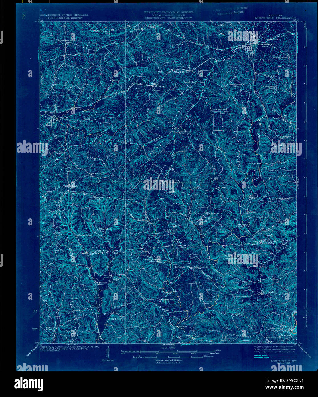 Mappa di leitchfield kentucky immagini e fotografie stock ad alta