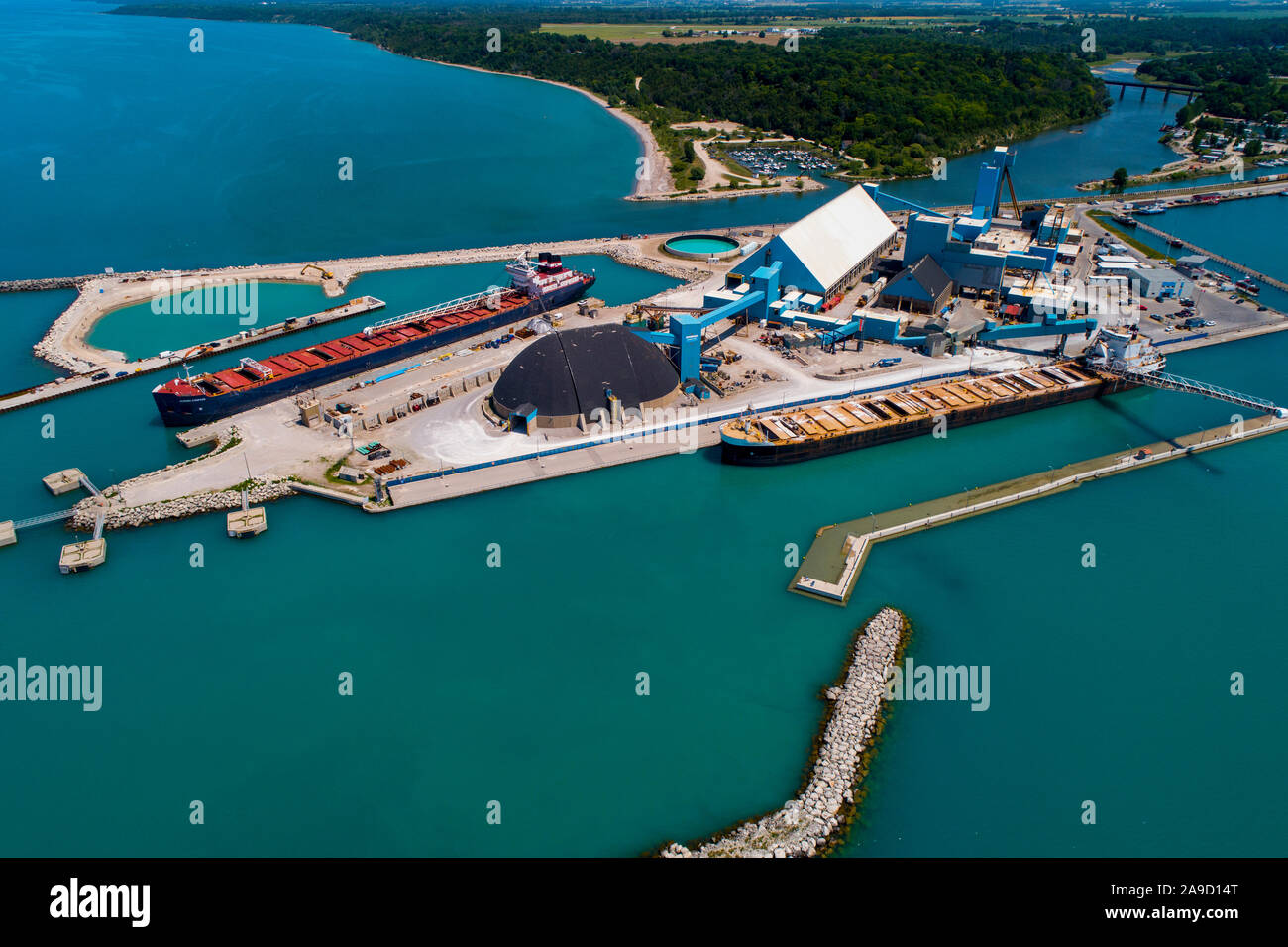 Godrich Ontario Canada Grandi Laghi porta spedizione manutenzione sale regionale attività estrattive, manifatturiere e industrie agricole, il porto è un importante h Foto Stock