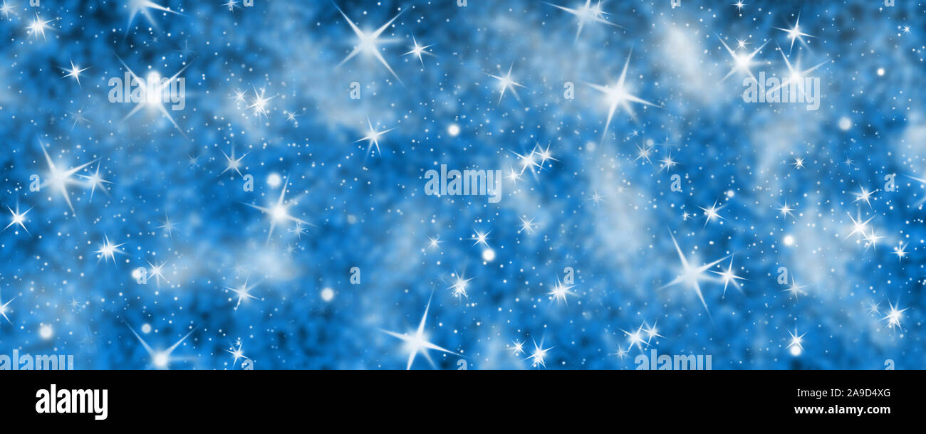 Blu Natale sfondo scintillante stelle Foto Stock
