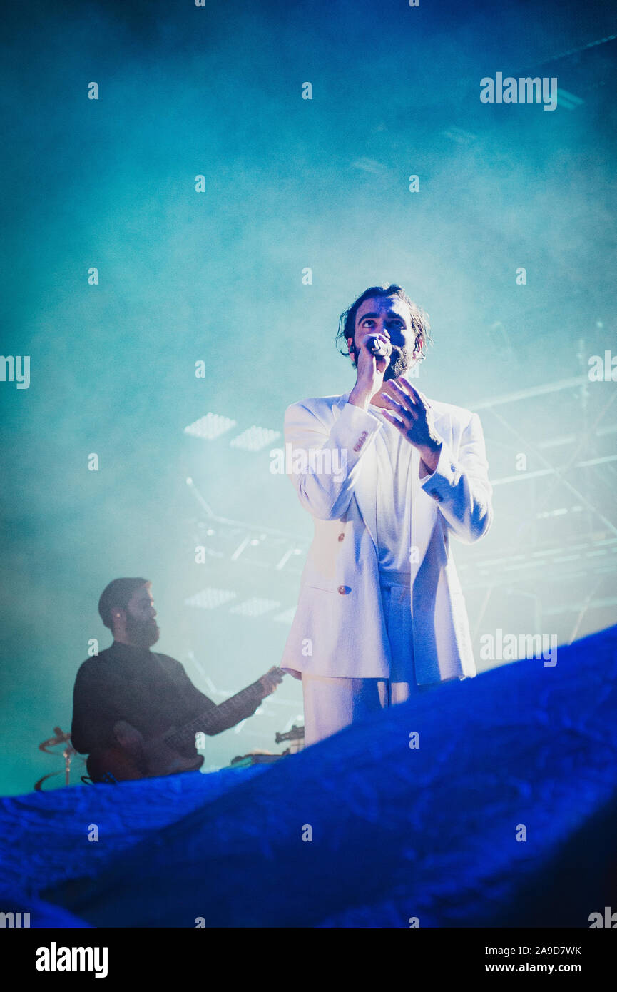 Conegliano, Italia. Xiv Nov, 2019. Concerto di musica: Marco Mengoni, Marco Mengoni - Atlantico TourZoppas Arena, Conegliano (TV), 14 novembre 2019 Credit: Indipendente Agenzia fotografica/Alamy Live News Foto Stock