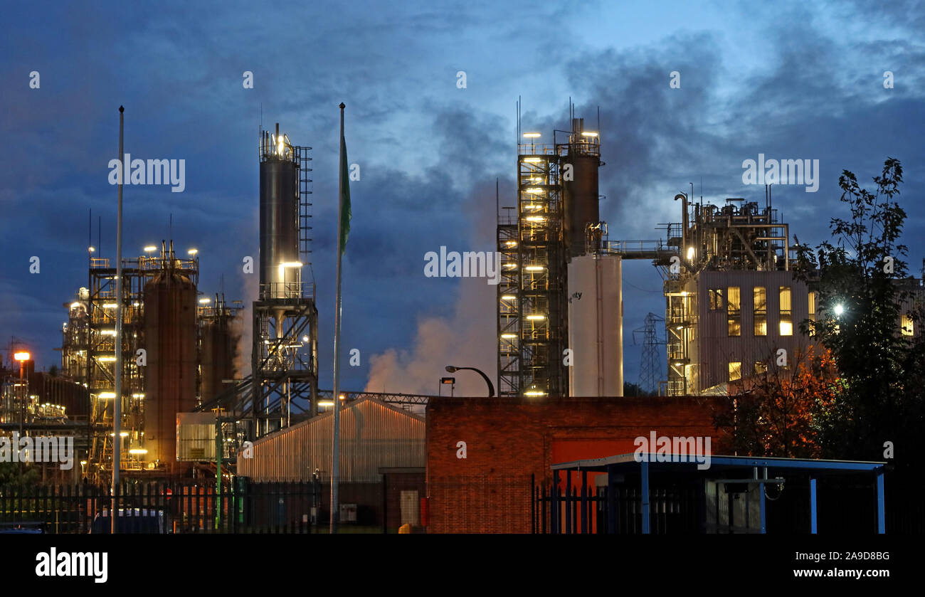 Solvay Interox Chemical Plant, inferiore Walton, Sud Warrington, Cheshire, North West England, Regno Unito Foto Stock