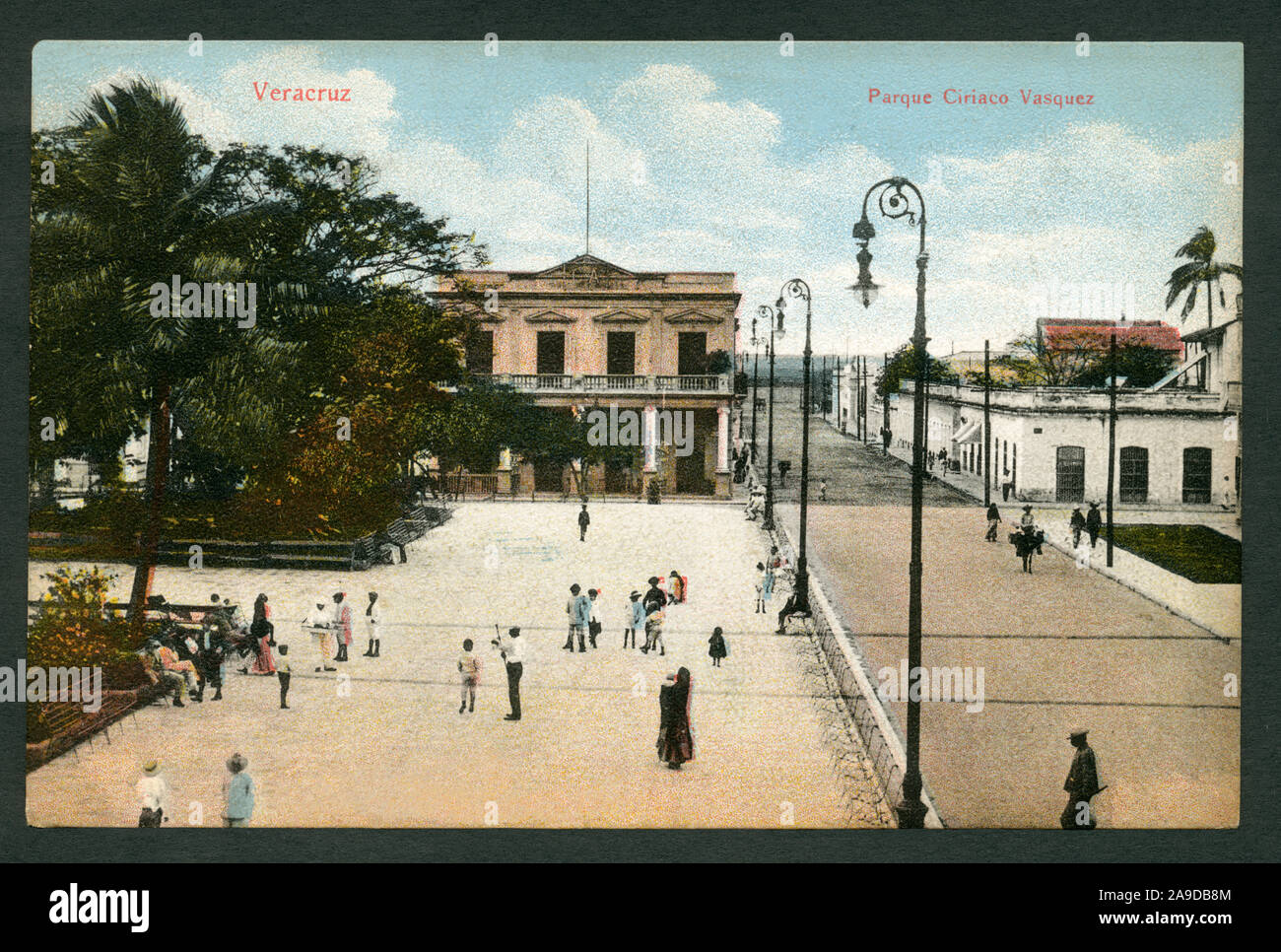 Amerika, Mexiko, Veracruz, Parkanlage Ciriaco Vasquez, Postkarte, verschickt am 19. 12. 1911 . / America, Messico, Veracruz, parco Ciriaco Vasquez, cartolina, Inviato 19. 12. 1911 . Foto Stock