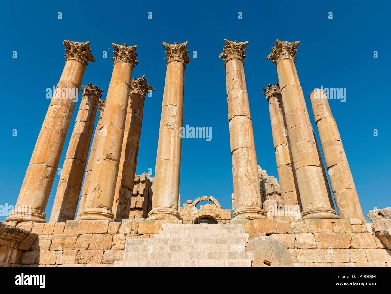 Tempio di Artemide, Jerash, Giordania Foto Stock