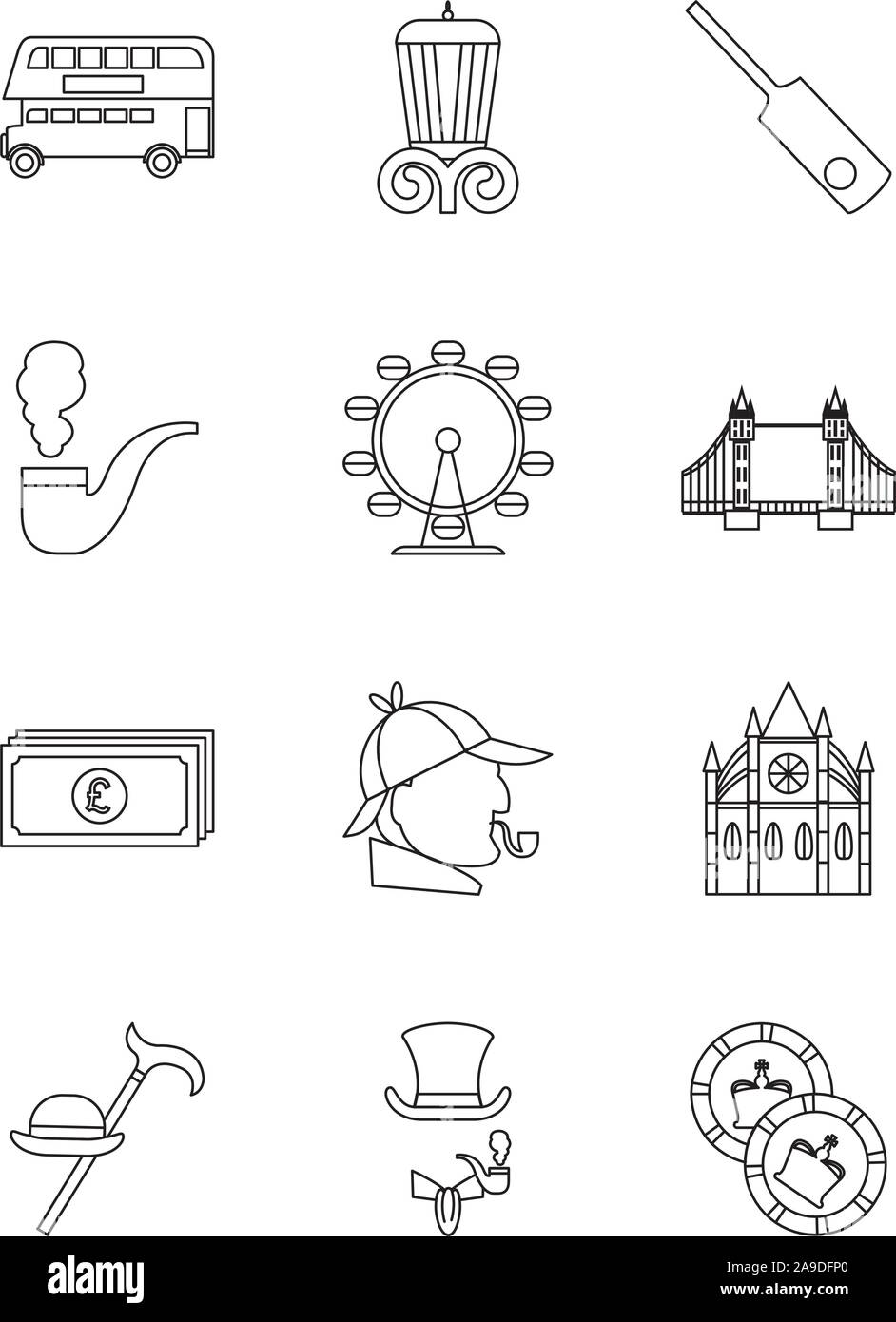 Bundle di Londra paese di icone Illustrazione Vettoriale