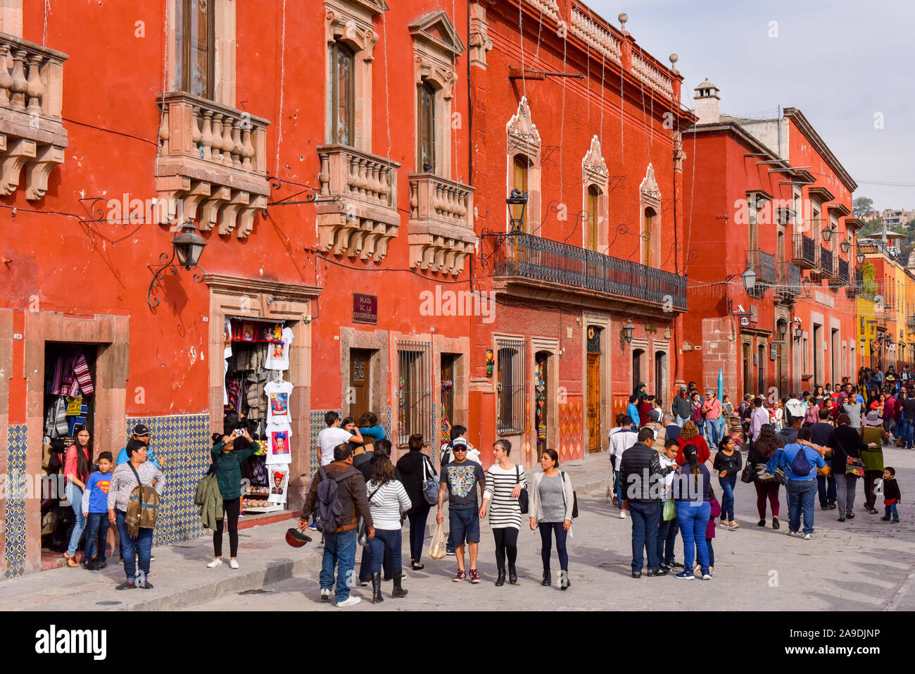 Il centro storico di San Miguel De Allende, Messico Foto Stock
