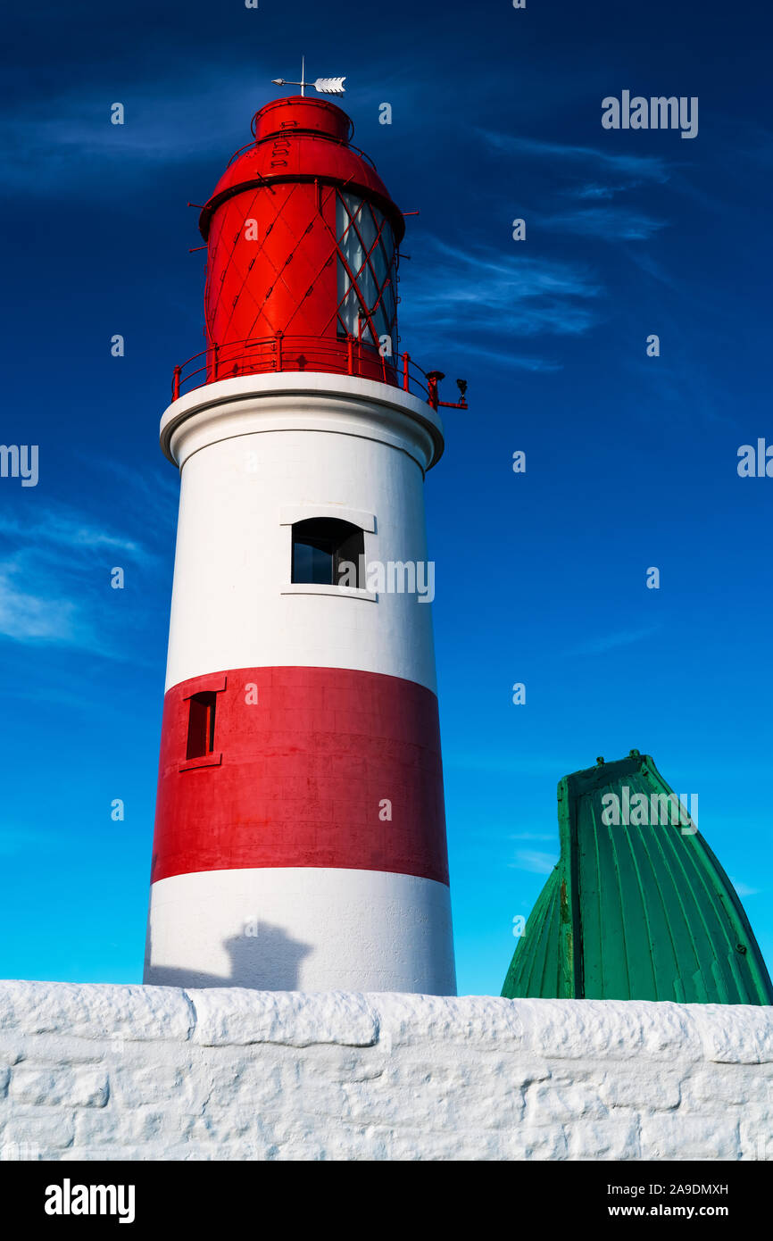 Souter Point Lighthouse, Inghilterra Foto Stock