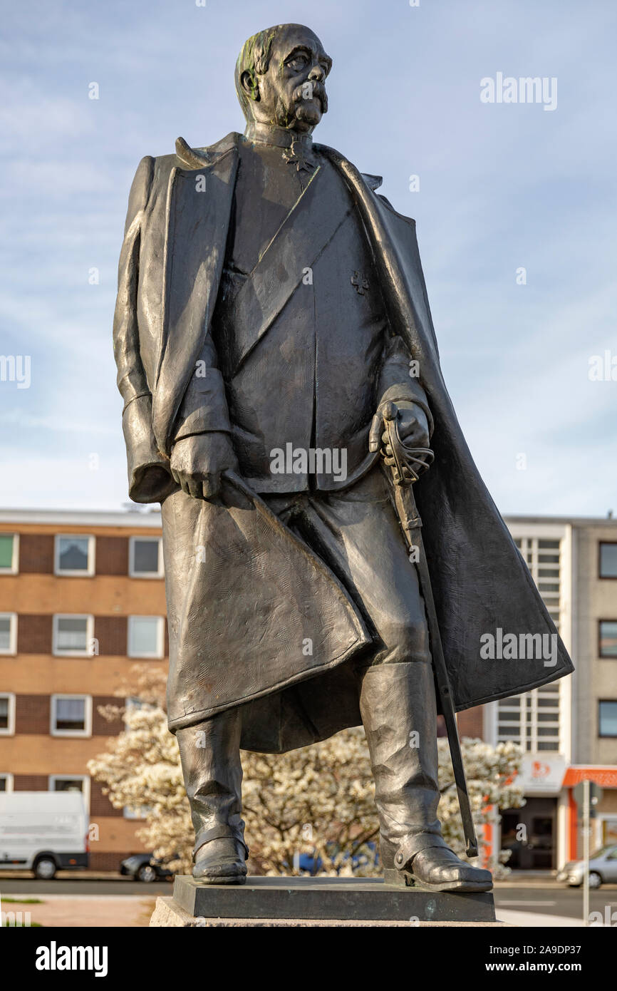 Otto von Bismarck monumento a Bismarckplatz in Wilhelmshaven, Bassa Sassonia, Foto Stock