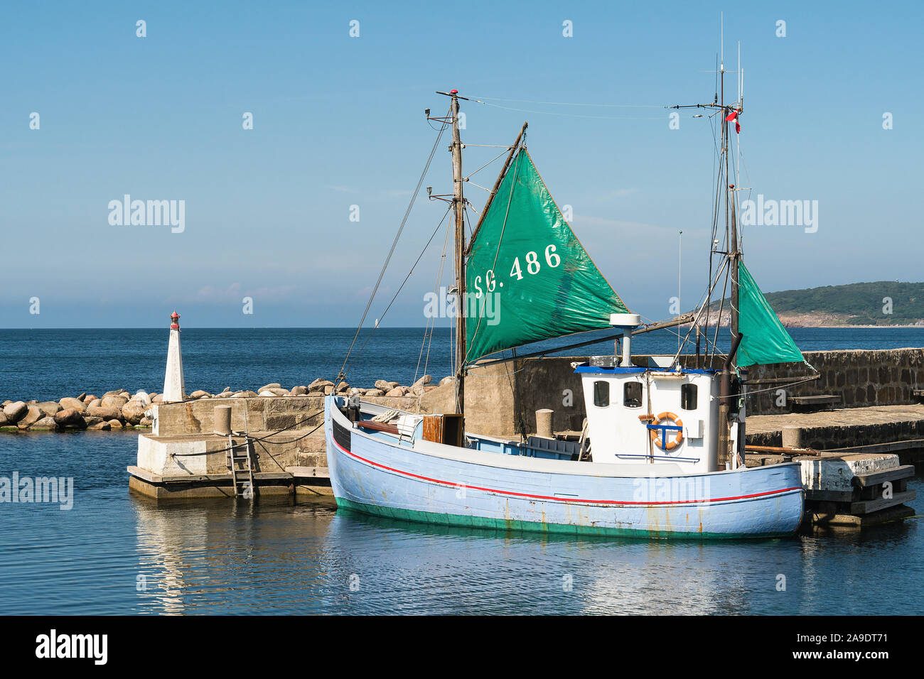 Bornholm Vang, la storica barca da pesca Foto Stock