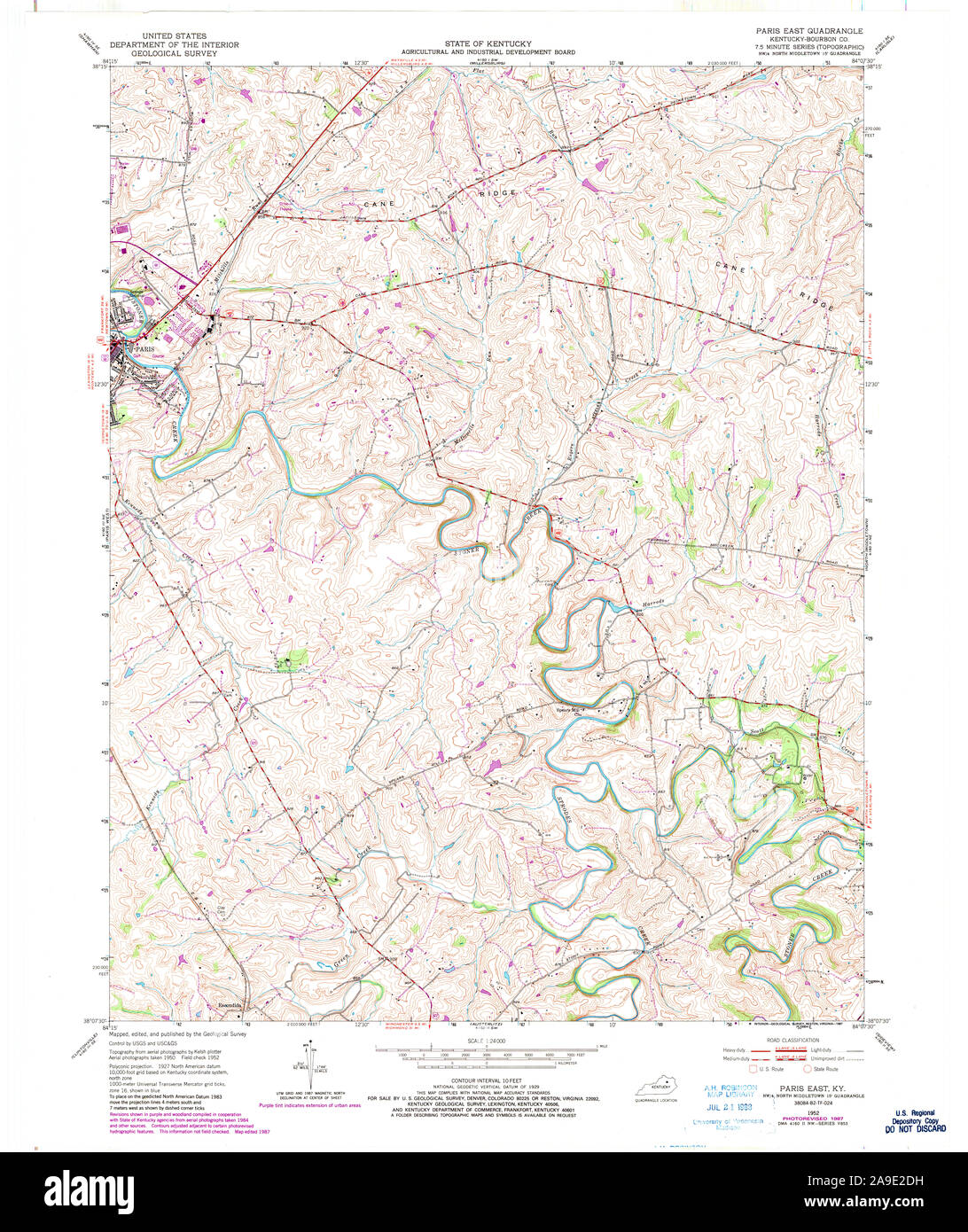 Mappa del kentucky di parigi immagini e fotografie stock ad alta