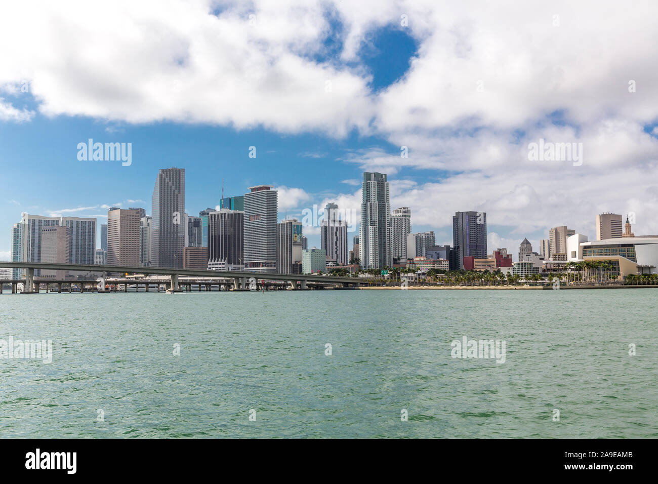 Skyline, centro della città, Miami, Miami-Dade County, Florida, USA, America del Nord Foto Stock