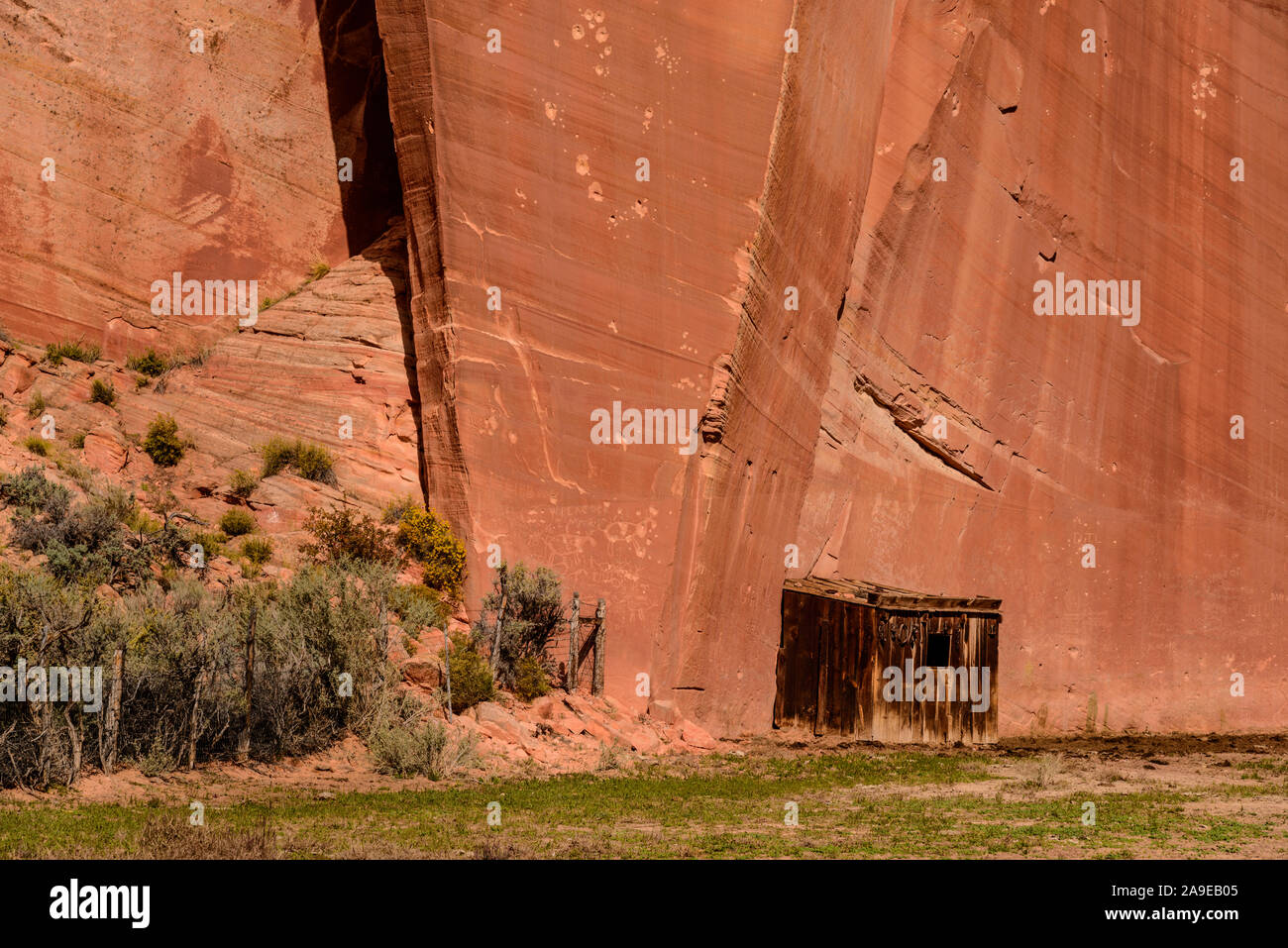 Gli Stati Uniti, Utah, Kane County, Kanab, Johnson Canyon, scritti indiano, cowboy glifi Foto Stock