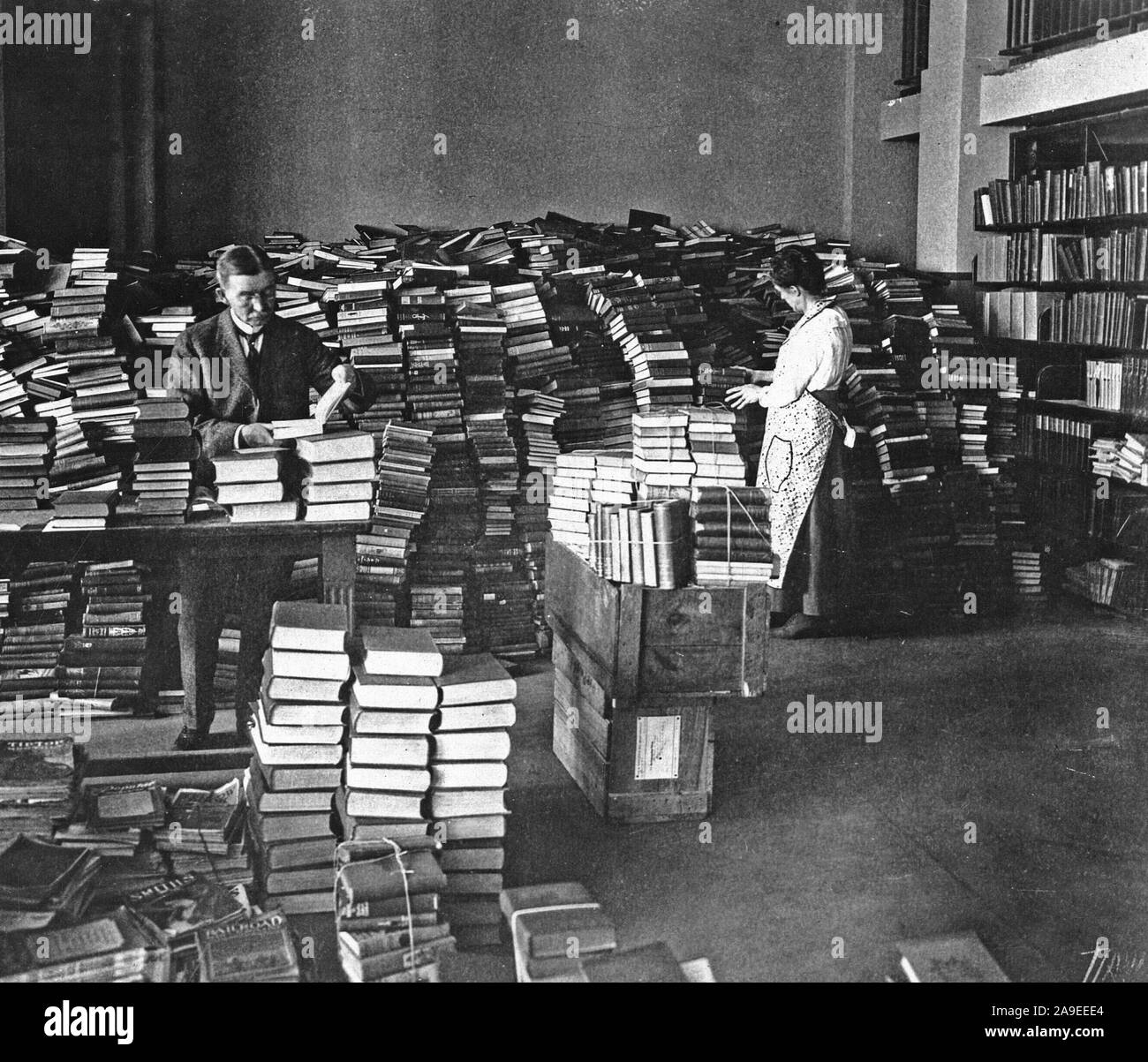 1918 - American Library Association - Spedizione - Risultati di un libro drive - A.L.A. - Boston, massa Foto Stock