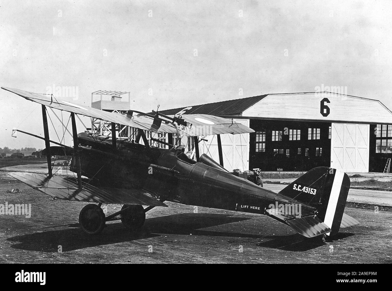 Tre quarti posteriore di American E.S. - 5-aereo. Comitato di Informazione al pubblico. Wilbur Wright campo di aviazione 1916- 1922 Foto Stock