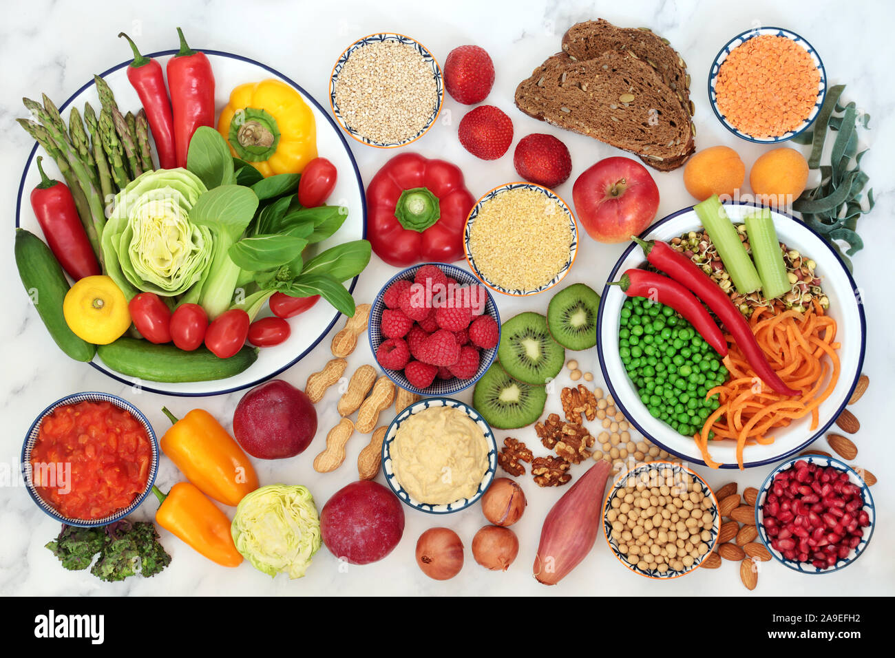 Bassa salute glicemico alimenti per diabetici anche elevati di antiossidanti, vitamine, minerali, smart carboidrati e acidi grassi omega 3. Al di sotto di 55 sulla GI indice. Foto Stock