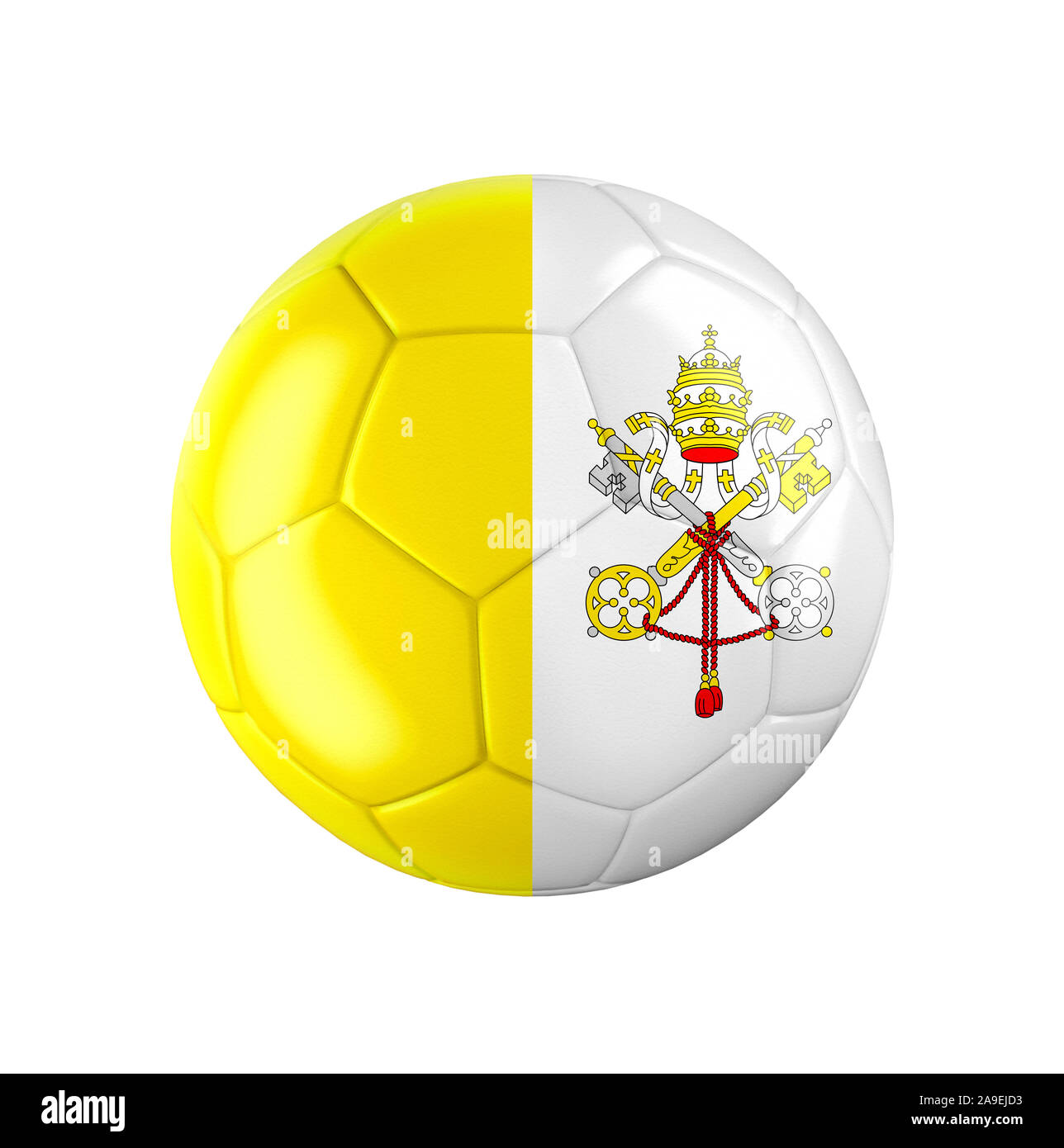 Calcio pallone con bandiera della Città del Vaticano Foto Stock