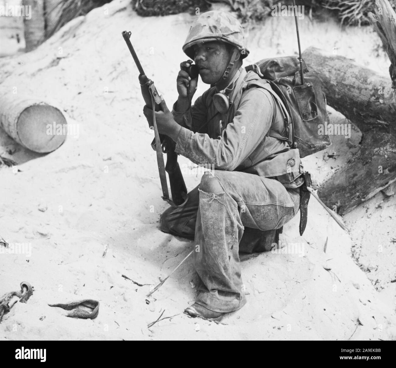 II Guerra Mondiale - Foto - Battaglia di Tarawa 1943 Foto Stock