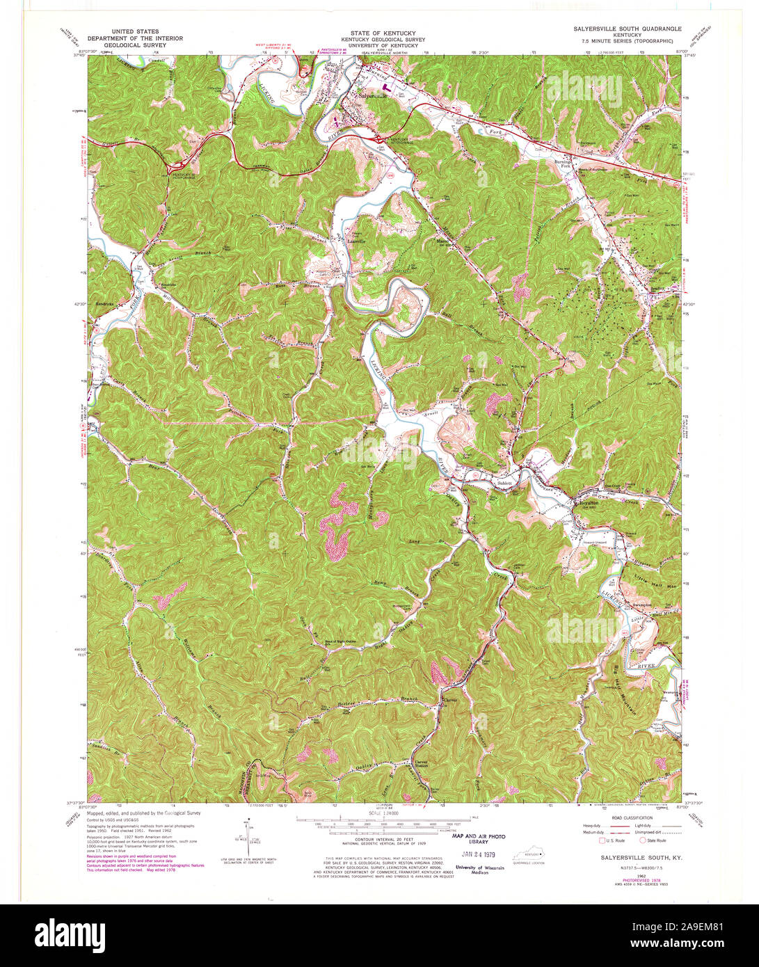 Mappa di salyersville kentucky immagini e fotografie stock ad alta