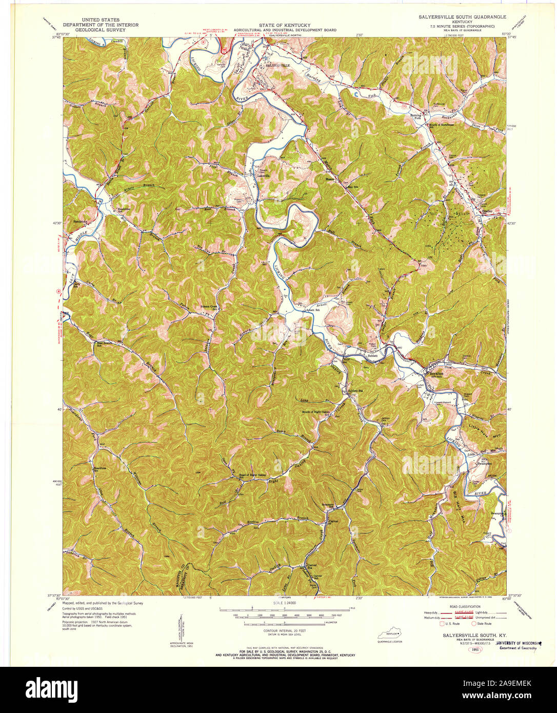 Mappa di salyersville kentucky immagini e fotografie stock ad alta