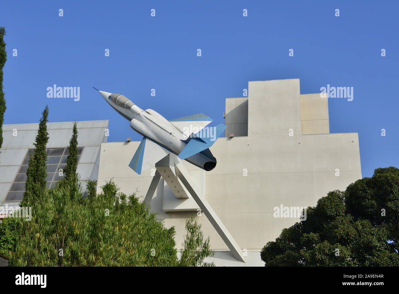 Un combattente americano montato su una base in America Foto Stock