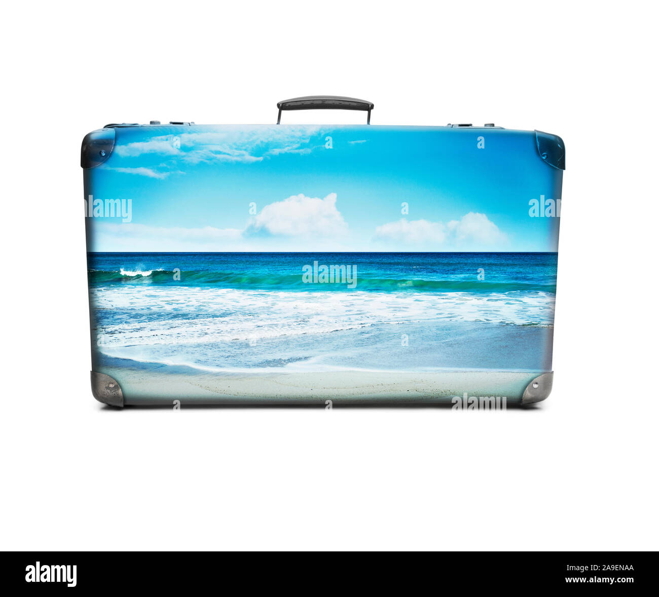 Valigia con una spiaggia da sogno Foto Stock