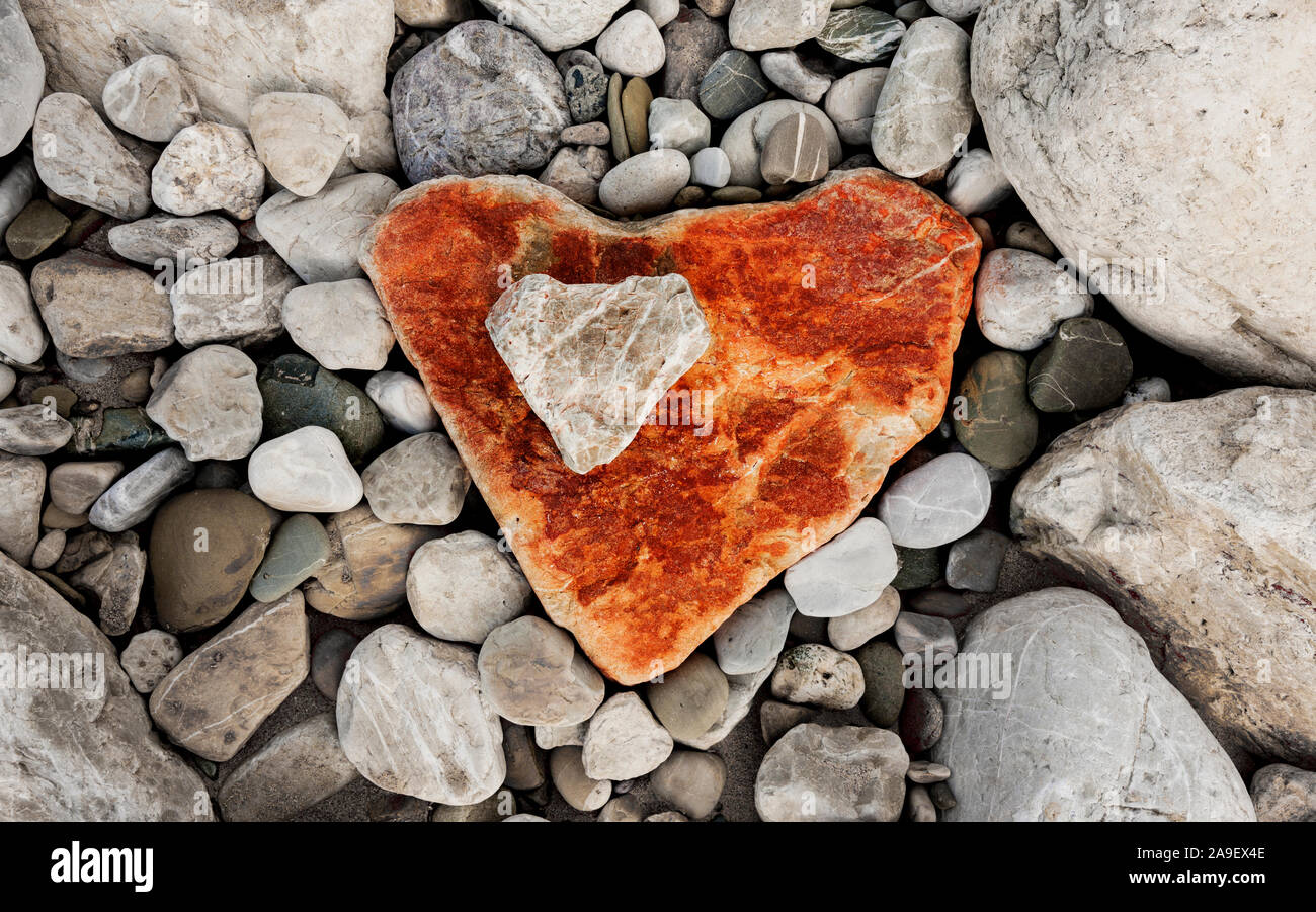 Cuore di pietra rosso Foto Stock