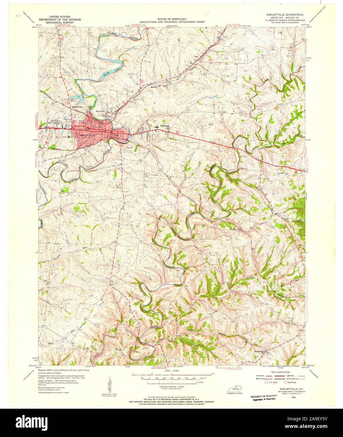 Mappa del kentucky di shelbyville immagini e fotografie stock ad alta