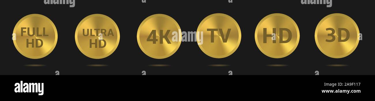 Golden etichette TV Illustrazione Vettoriale