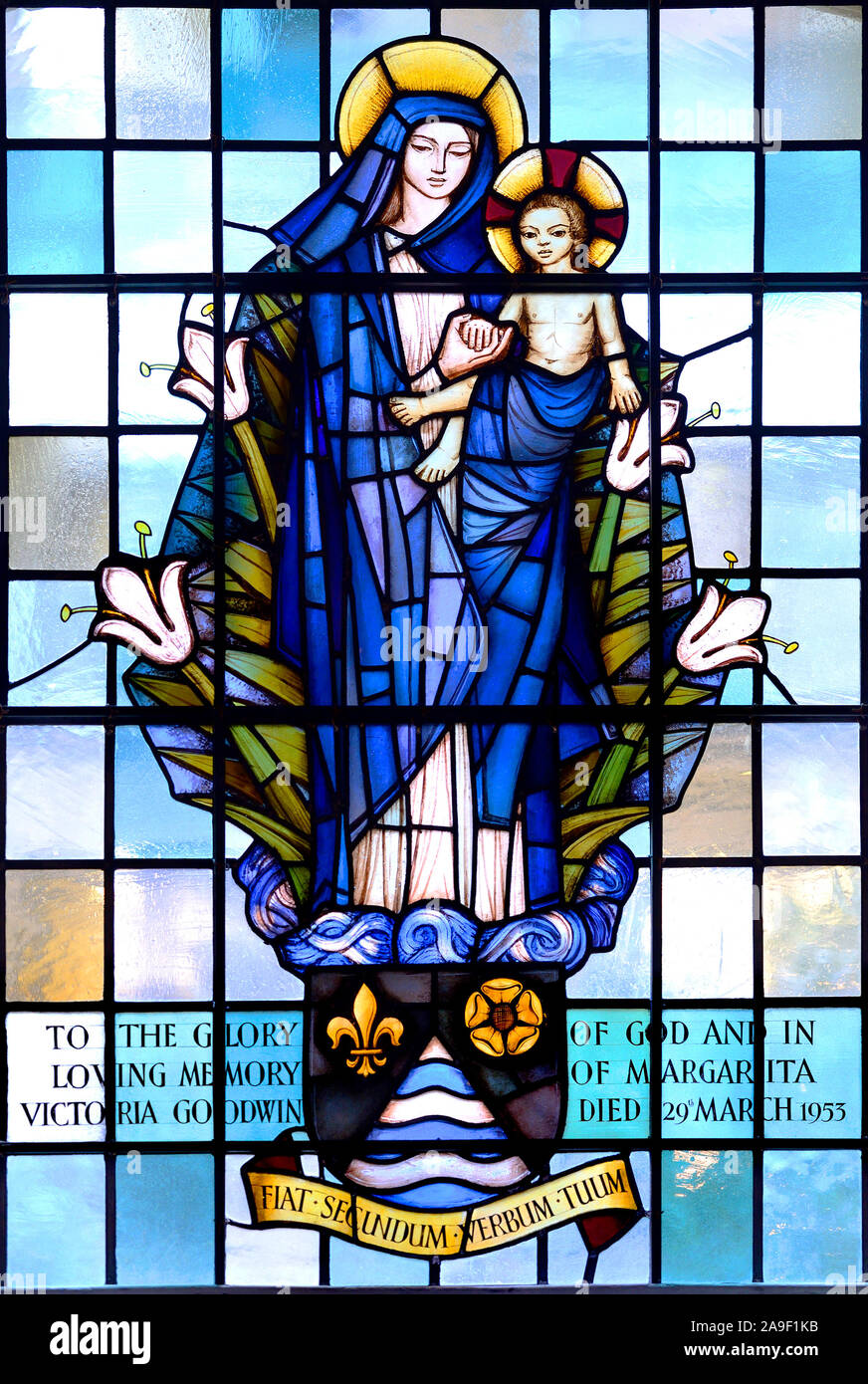 Londra, Regno Unito. St Marylebone Chiesa Parrocchiale, Marylebone Road. Madonna col Bambino Foto Stock