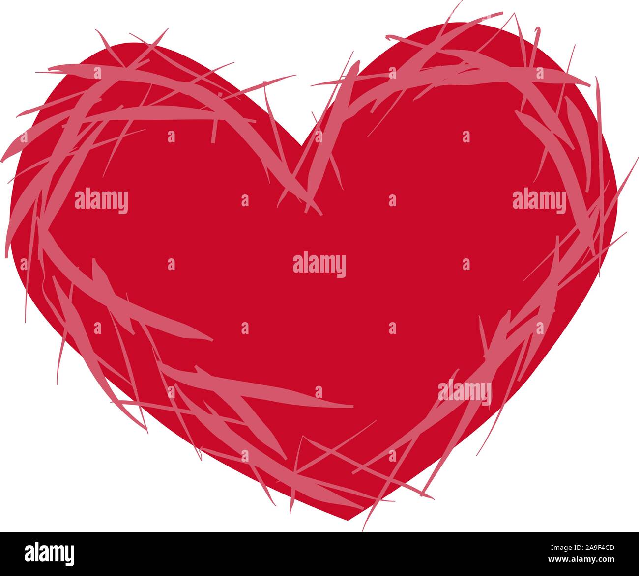 Cuore rosso grange sfondo. Sfondo romantico per il decor e design. Illustrazione astratta. La polvere, disordine texture Illustrazione Vettoriale