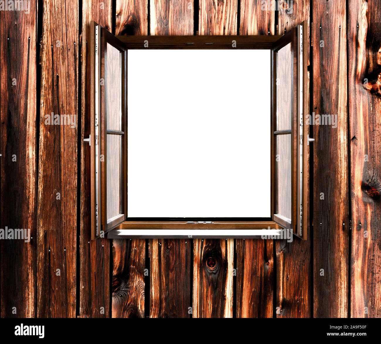 finestre in legno Foto Stock