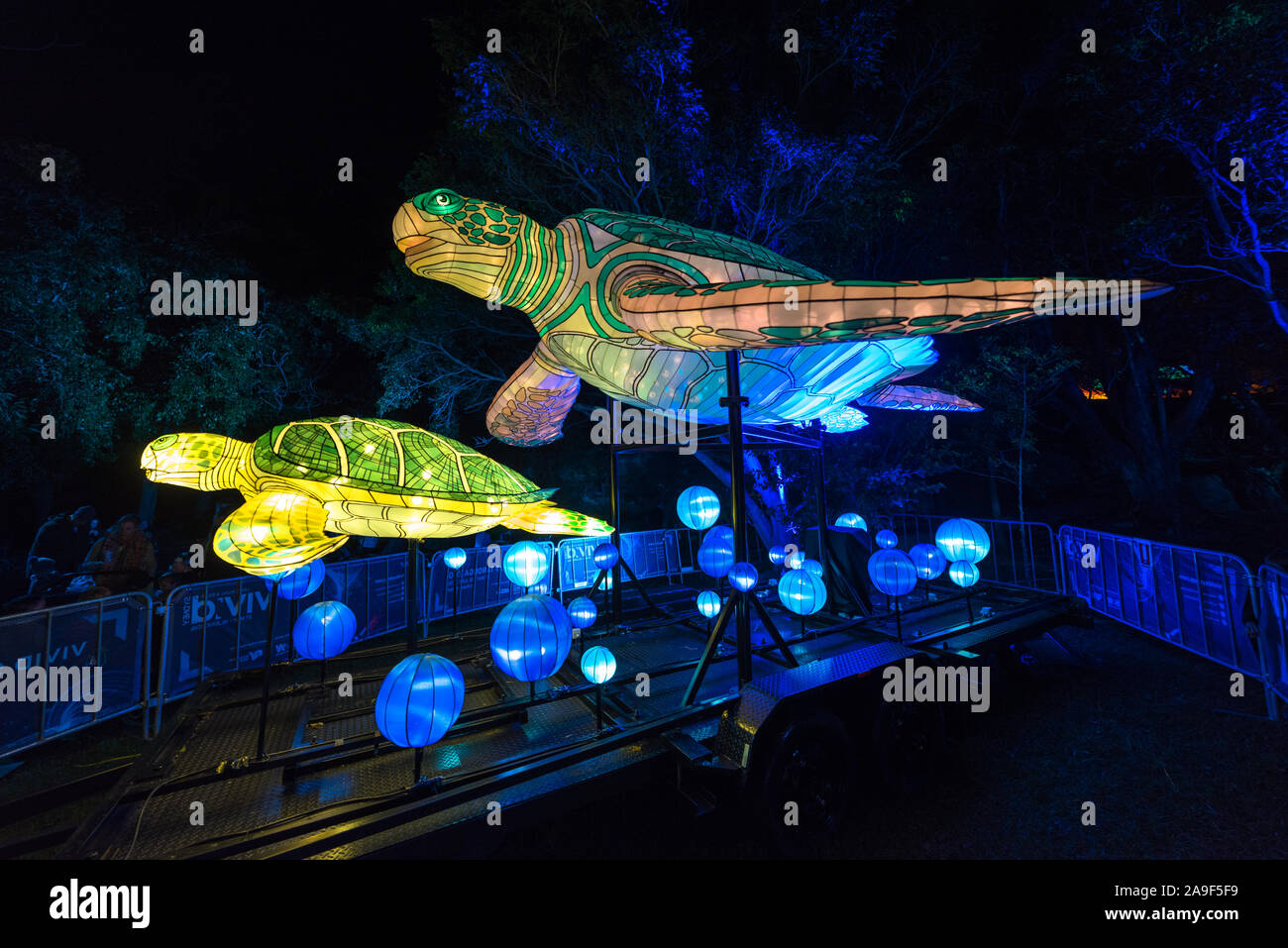 Sydney, Australia - 11 Giugno 2016: Vivid Sydney al Taronga Zoo. Sculture di luce degli animali al famoso Sydney attrazione turistica Taronga Zoo durante ann Foto Stock