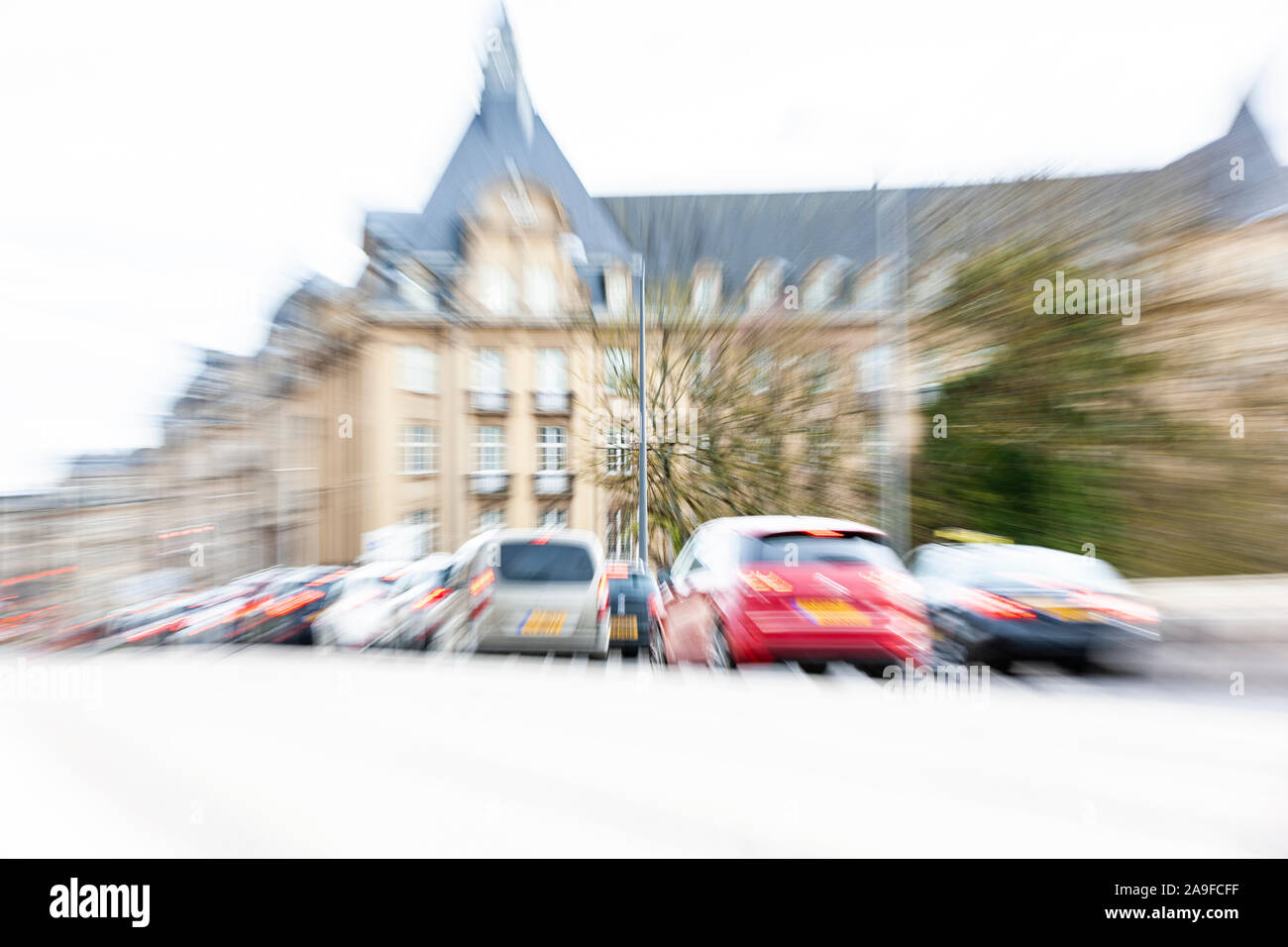 Il traffico nella città di Lussemburgo Foto Stock