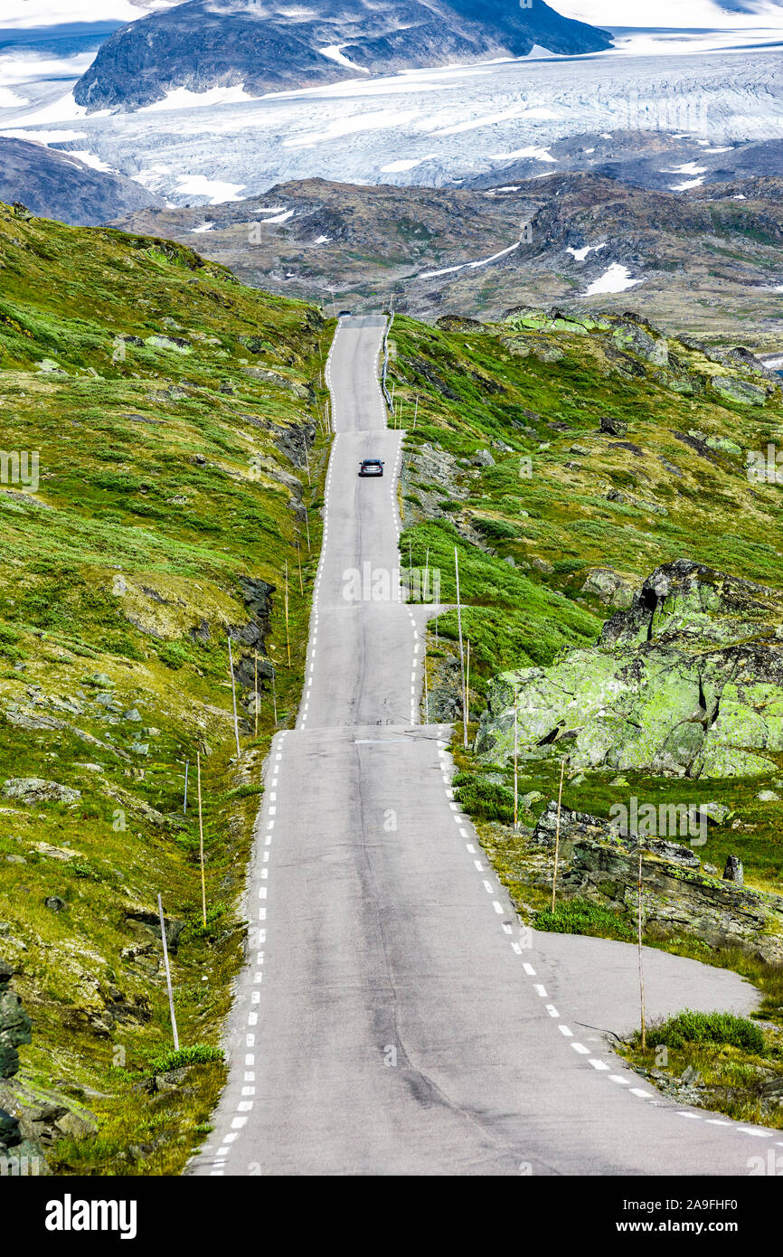 Strada n. 55 Sul Sognefjell in Jotunheimen / Norvegia Foto Stock