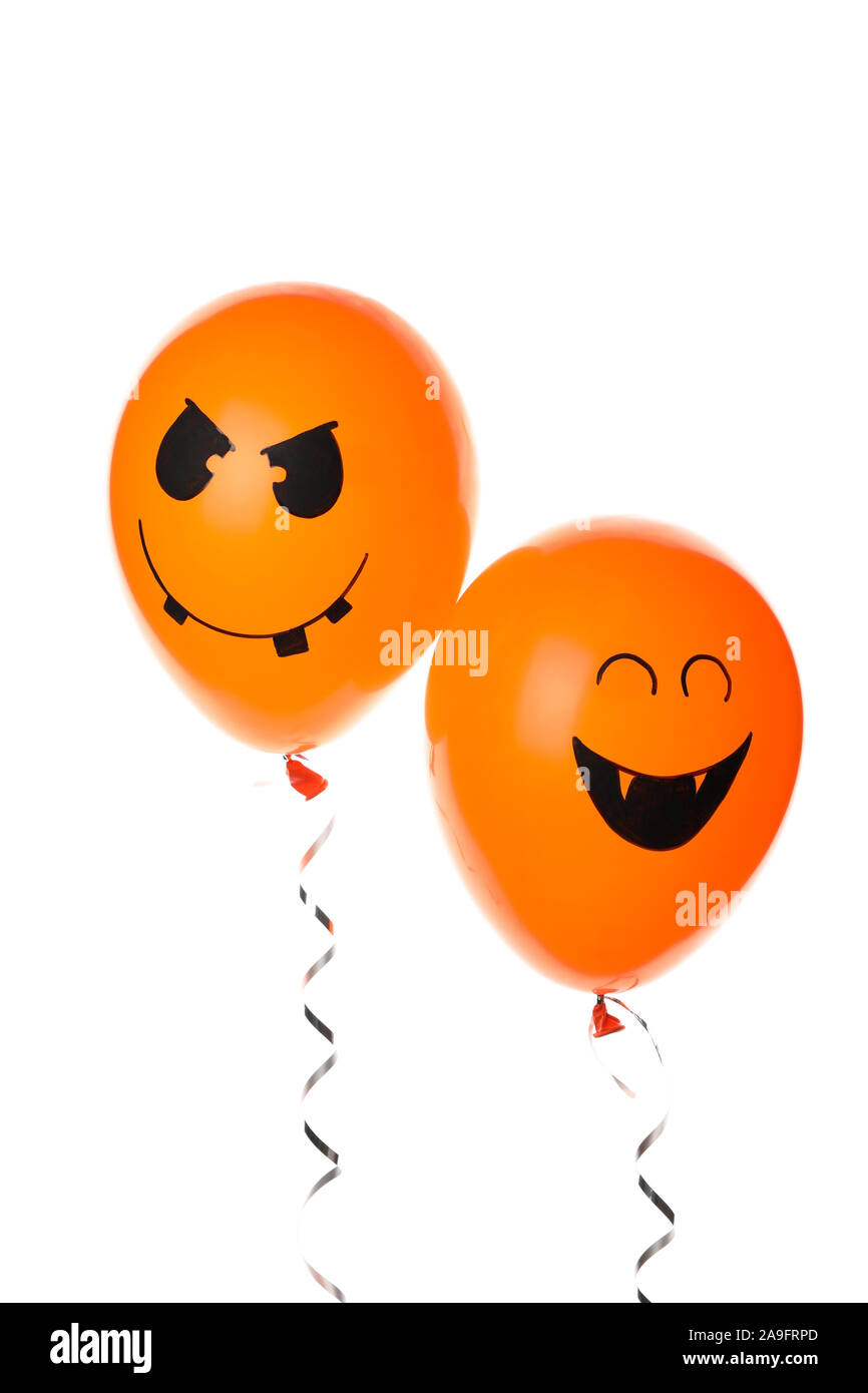 Arancio decorativo palloncini, bellissimo concetto di halloween Foto Stock