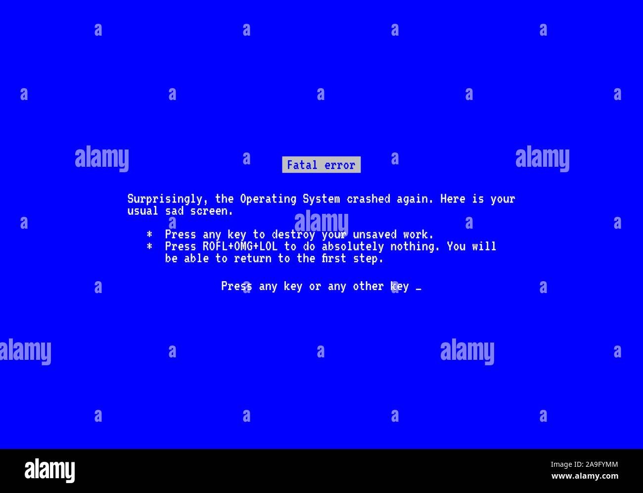 Schermo blu con sistema operativo del messaggio di errore Illustrazione Vettoriale