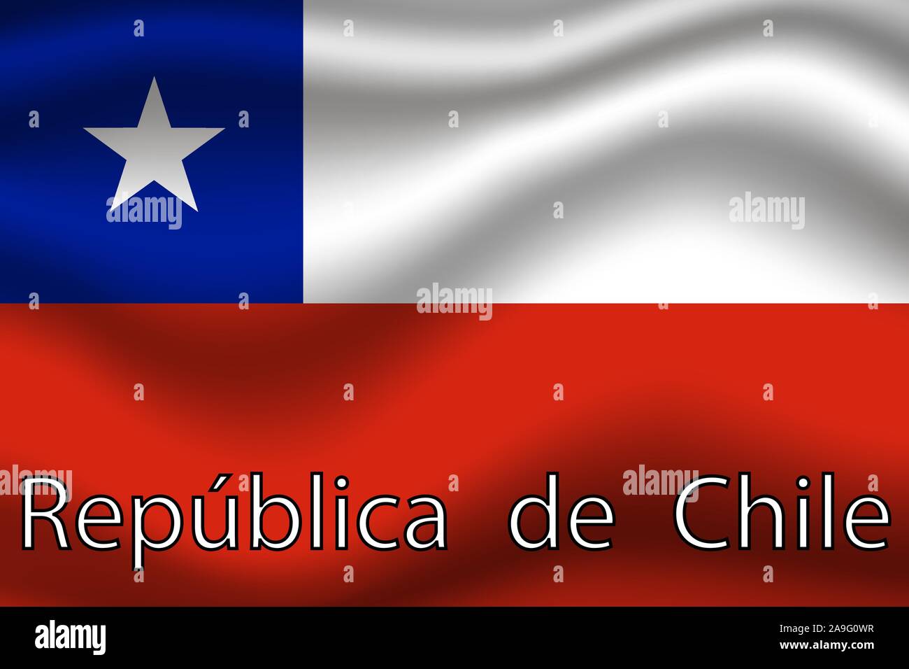 Bandiera nazionale della Repubblica del Cile. colori originali e proporzione. Semplicemente illustrazione vettoriale, da paesi flag impostato. Illustrazione Vettoriale
